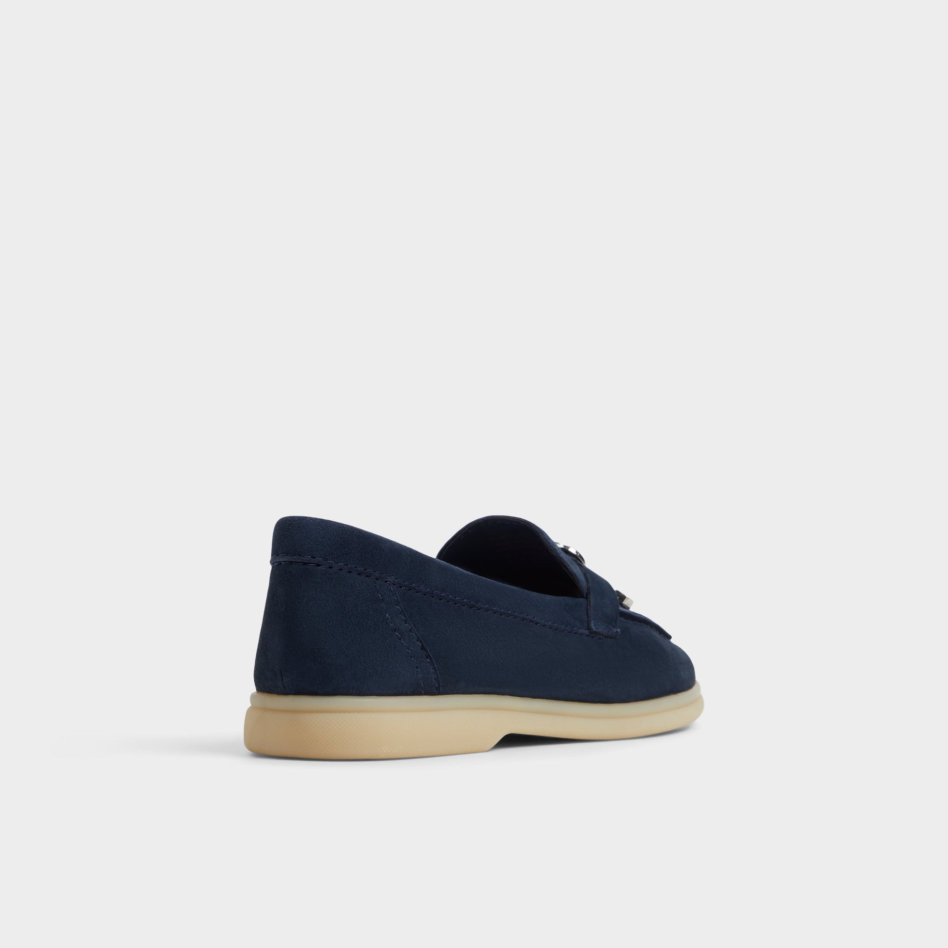 Three-quarter angle of Navy Creras Loafer's back side