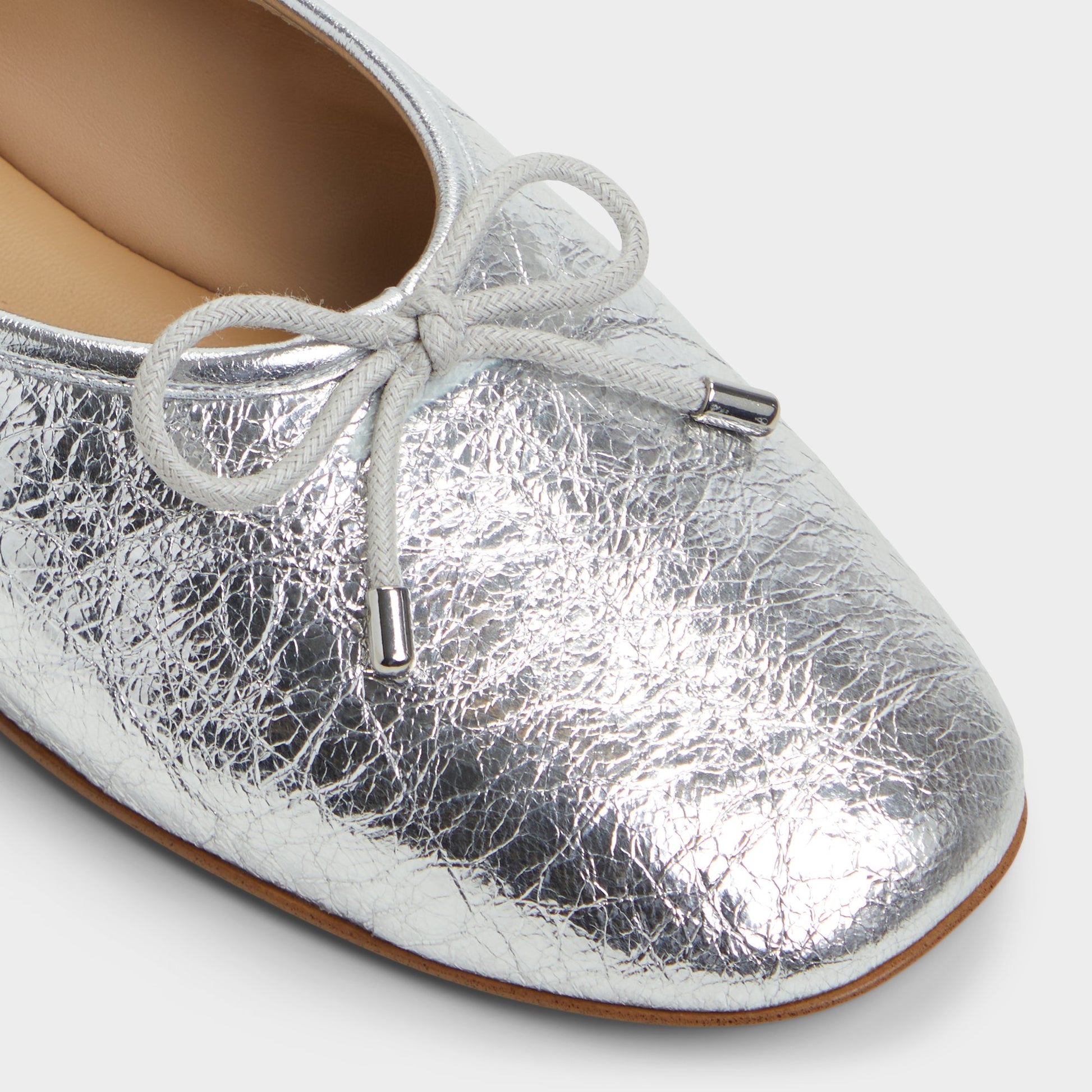 Close-up of the Silver Joselie Ballerina