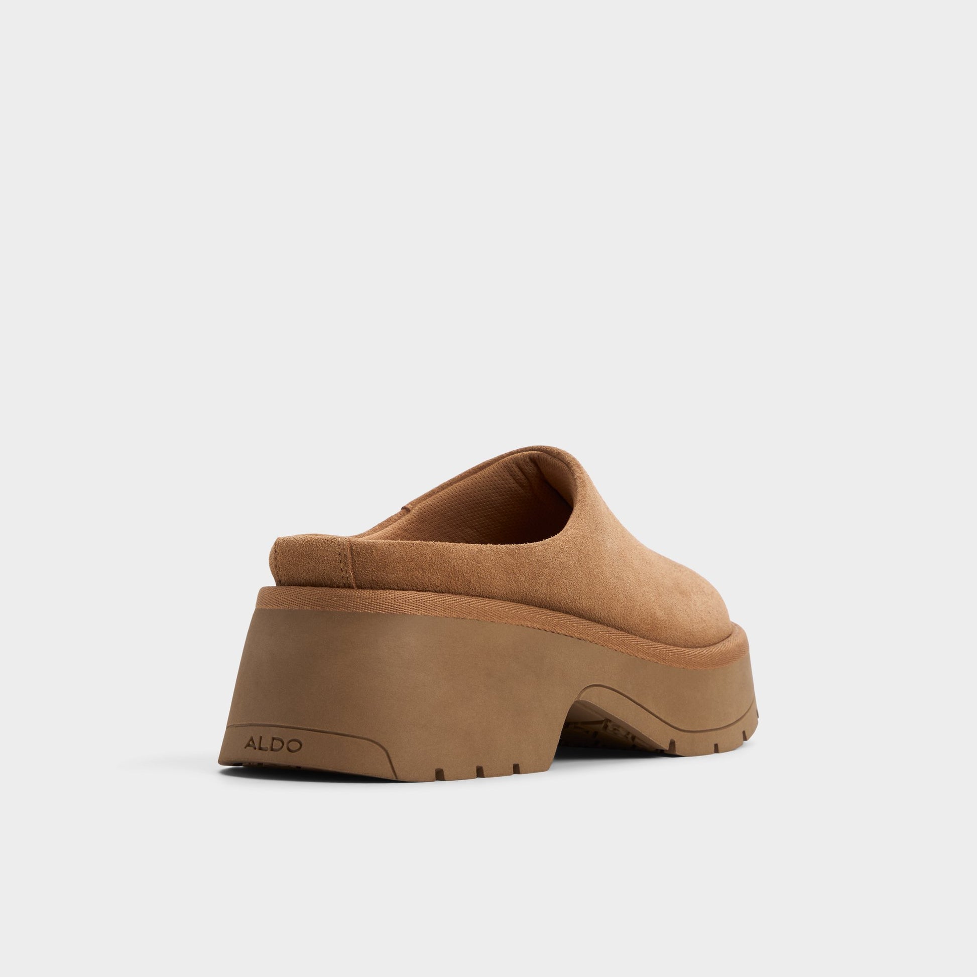 Three-quarter angle of Camel Academia Heeled mule's back side