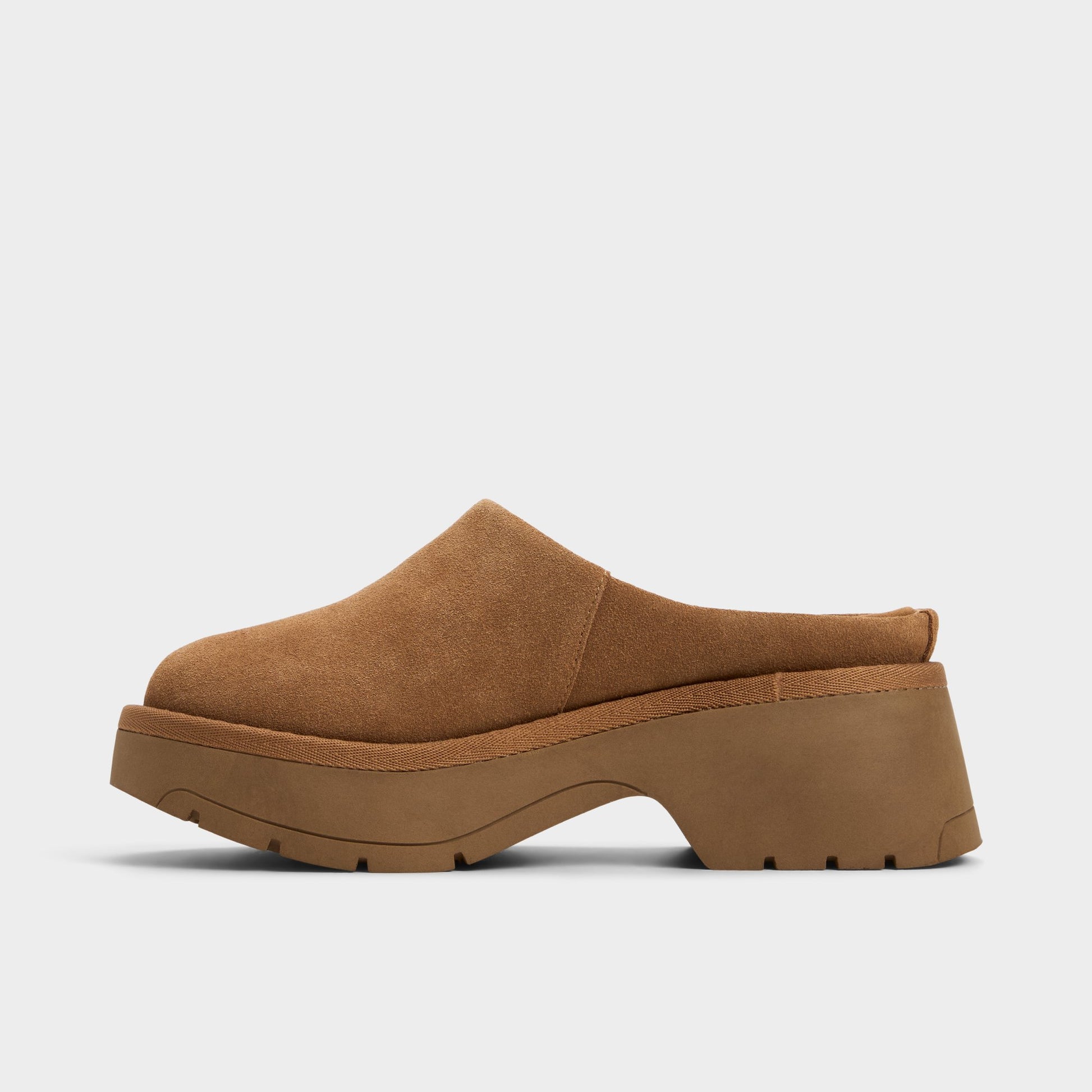 Side view of Camel Academia Heeled mule