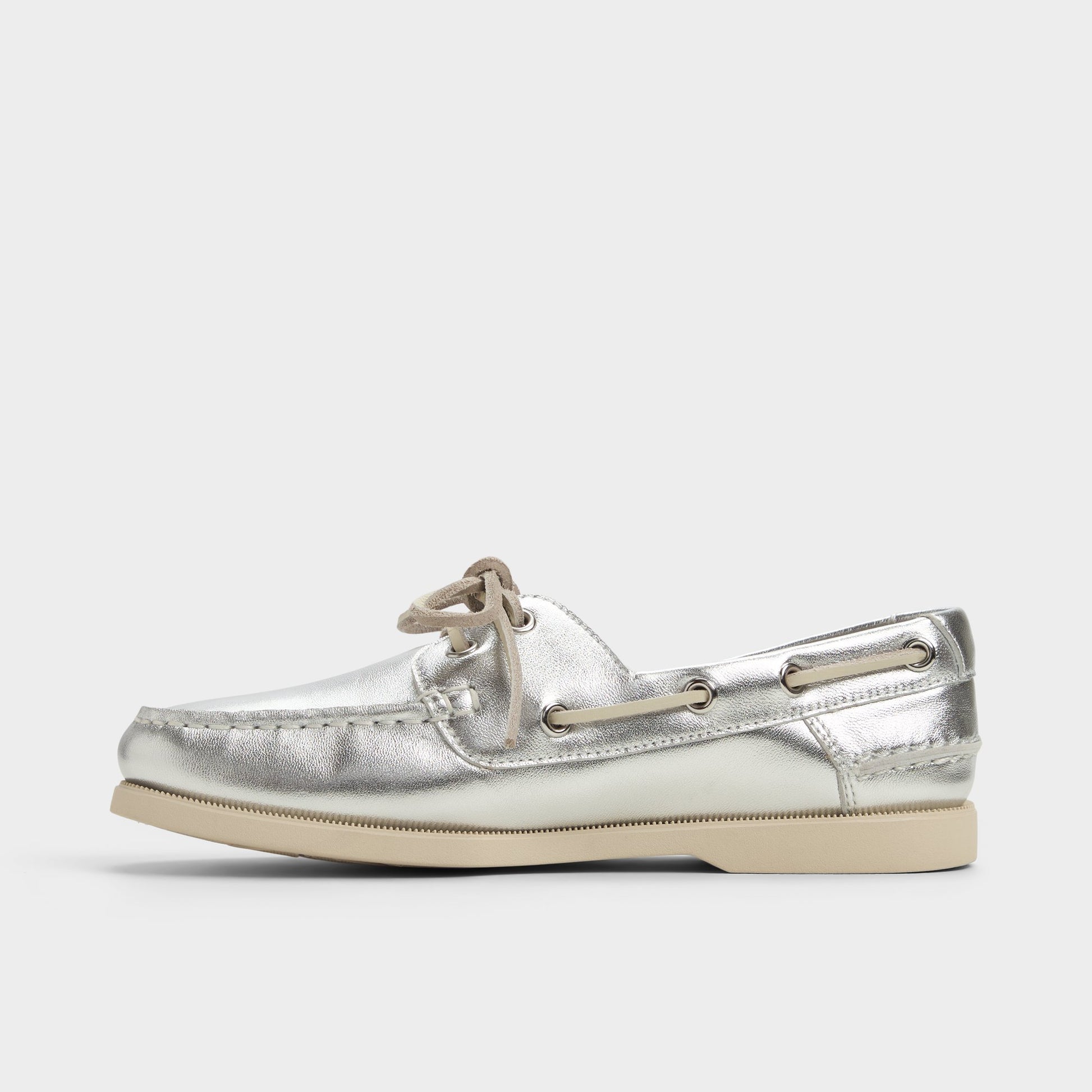 Side view of Silver Harborchic Boat shoe