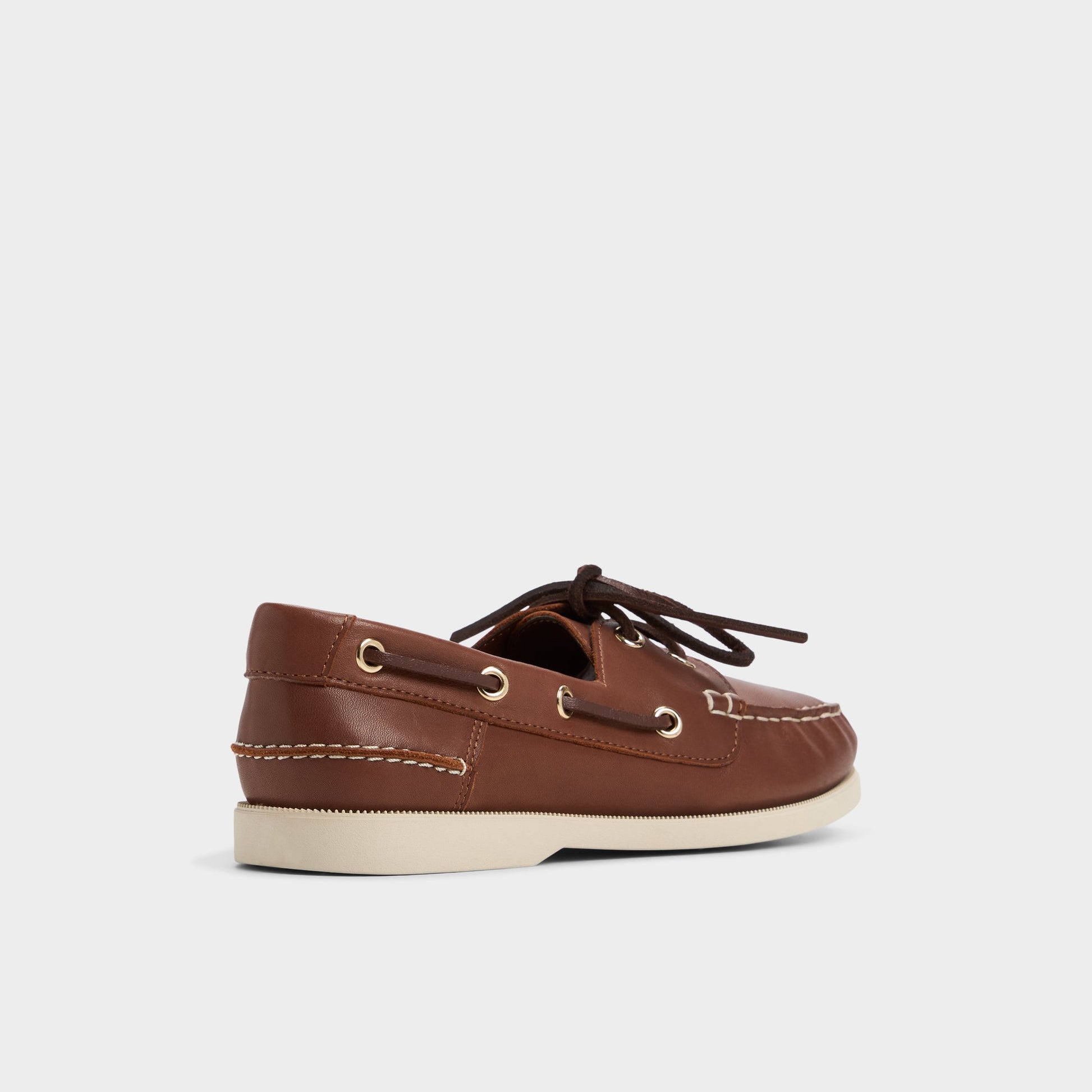 Three-quarter angle of Dark Brown Harborchic Boat shoe's back side
