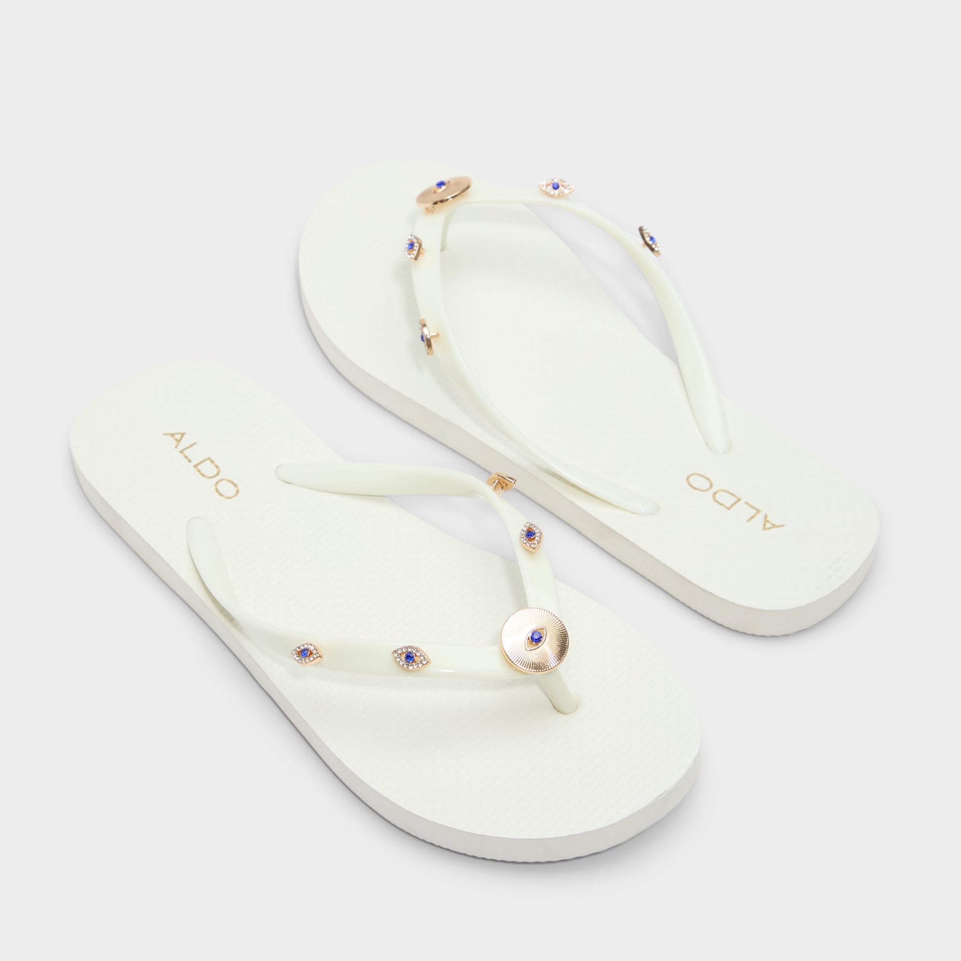 Main View of Black/Gold Multi Edajan Flip flop for Womens