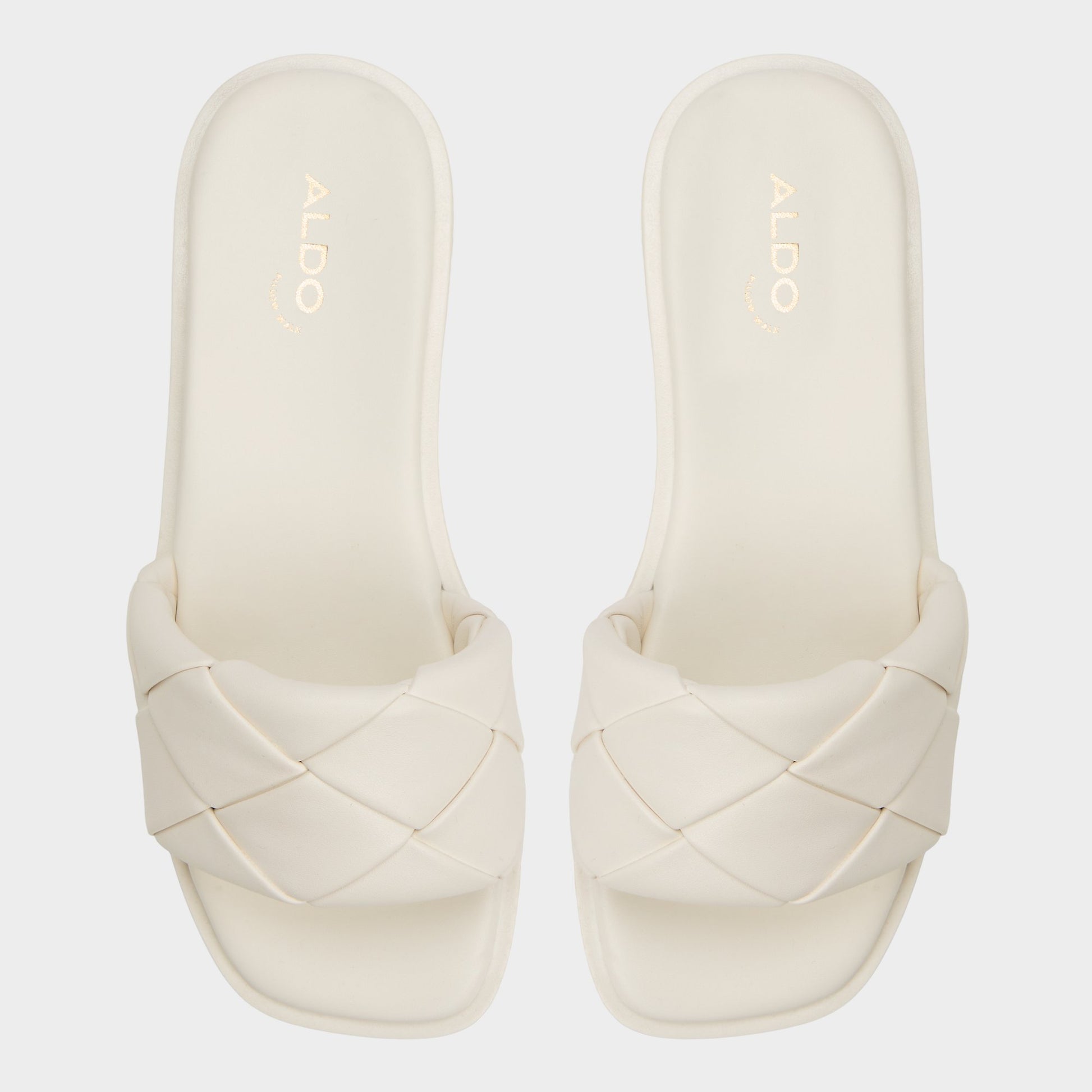 Top-down view of the White Esterelle Slide sandal