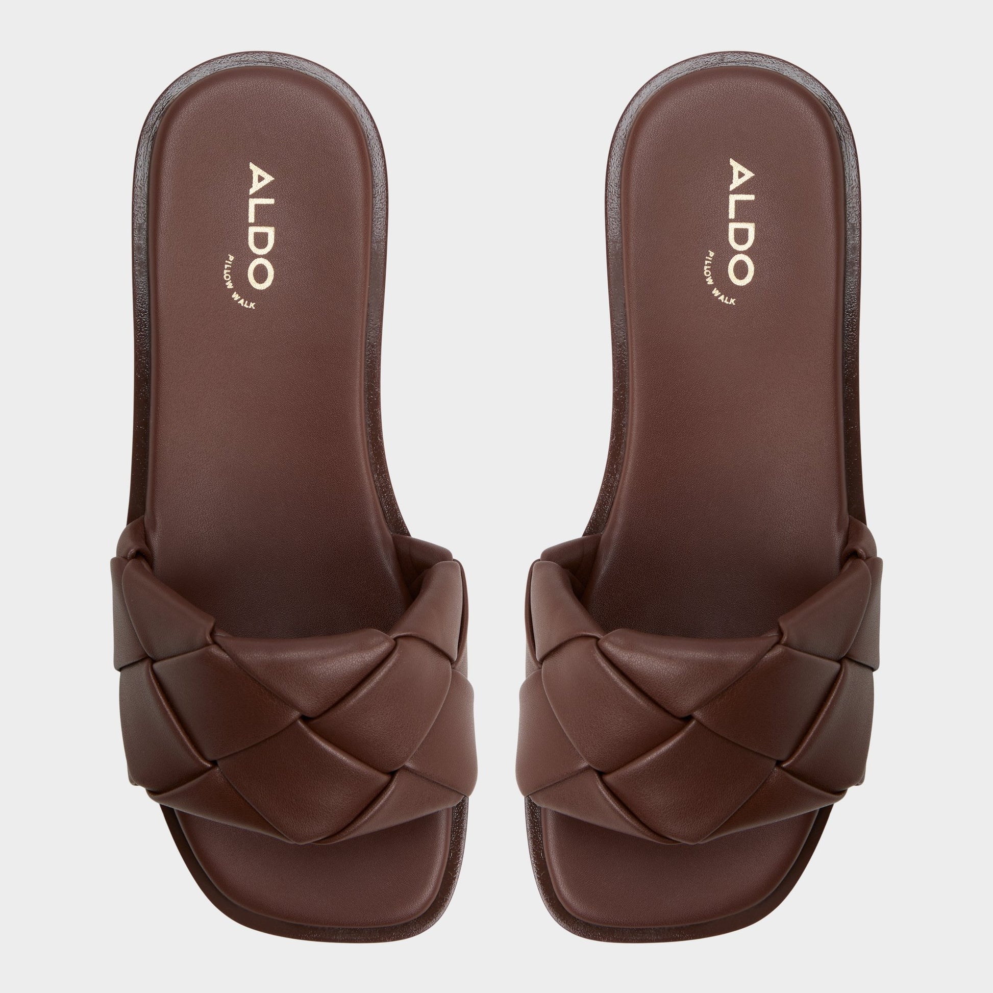 Top-down view of the Dark Brown Esterelle Slide sandal