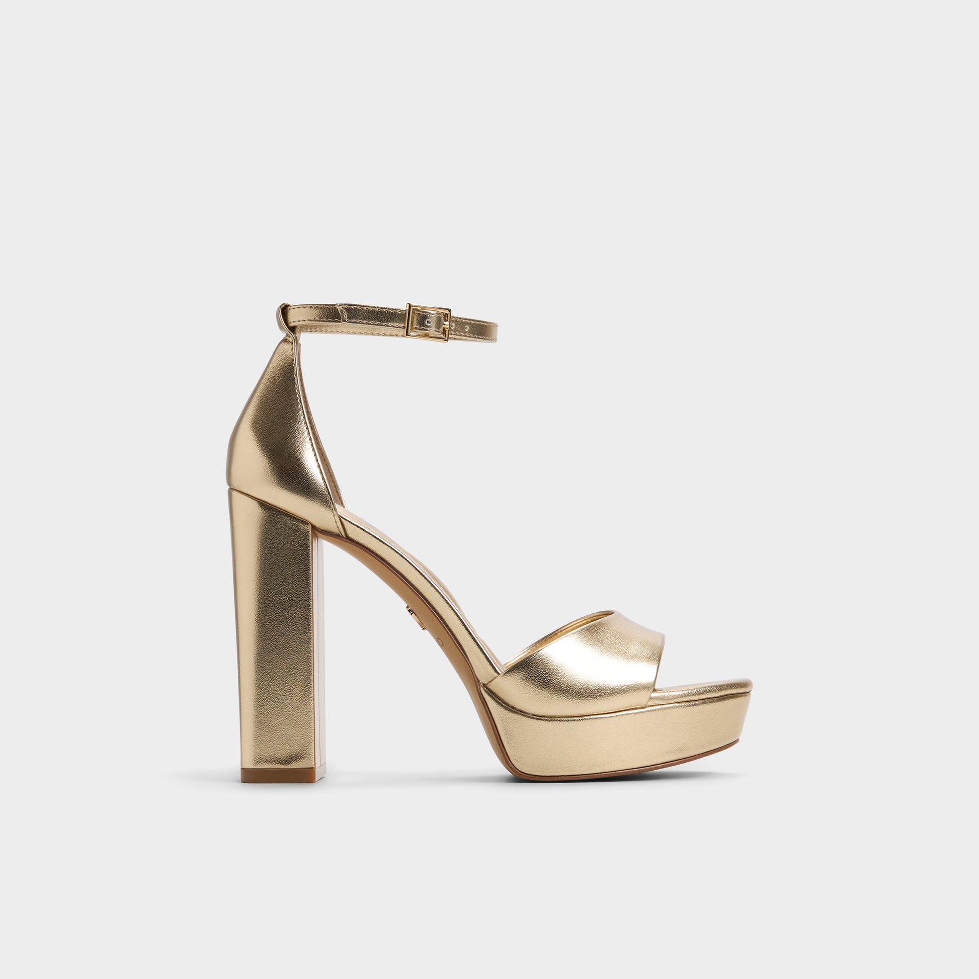 Main View of Gold Enaegyn2.0 Strappy heeled sandal for Womens