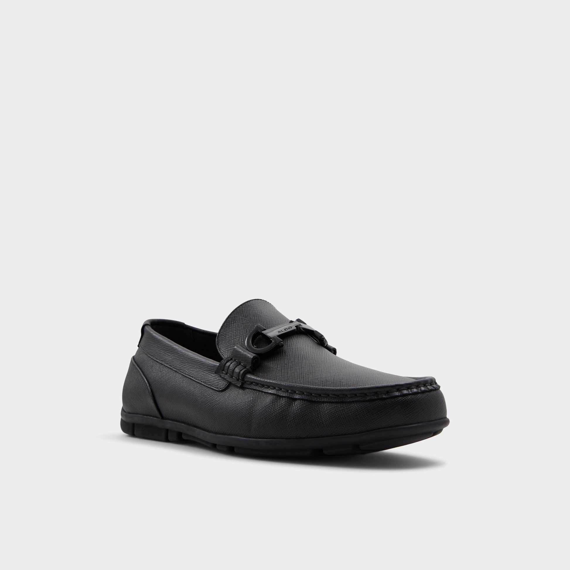 Three-quarter angle of Open black Orlovoflexx-in Driving shoe's front side