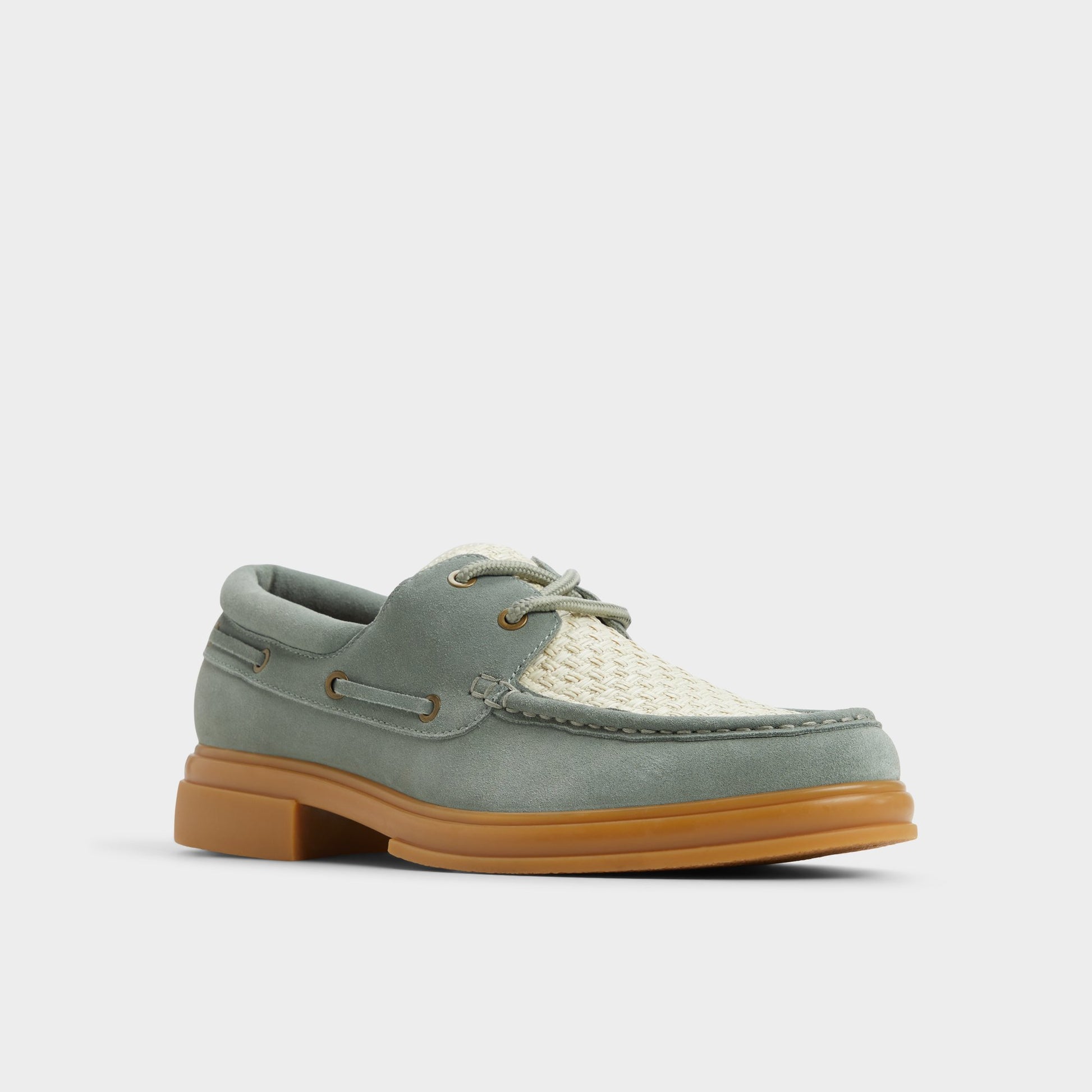 Three-quarter angle of Sage Seaexplorer Boat shoe's front side
