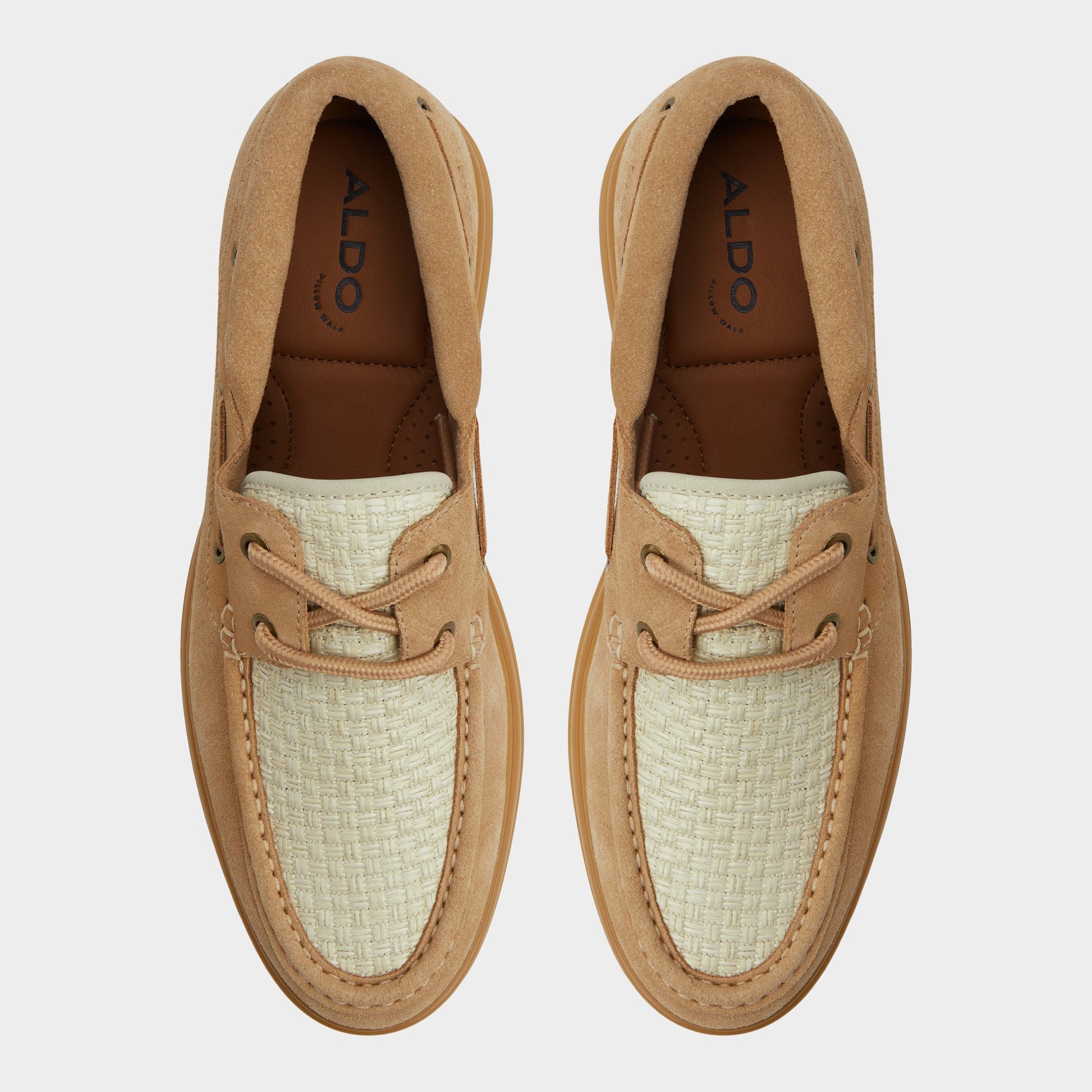 Top-down view of the Beige Seaexplorer Boat shoe