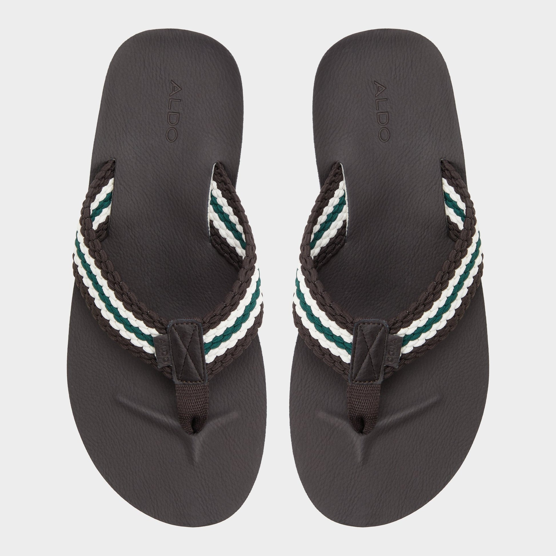 Top-down view of the Dark Brown Adede Flip flop