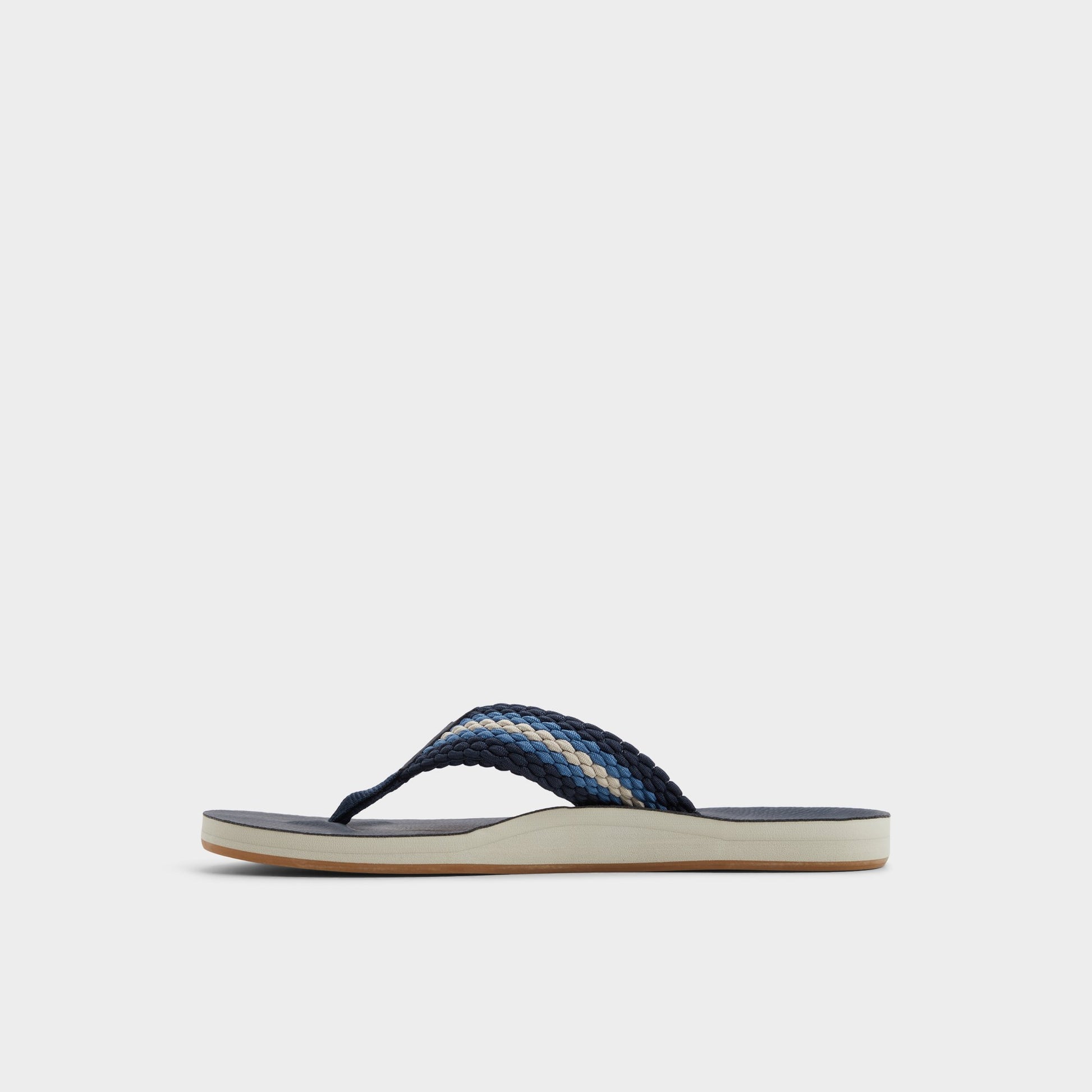 Side view of Slate Blue Adede Flip flop