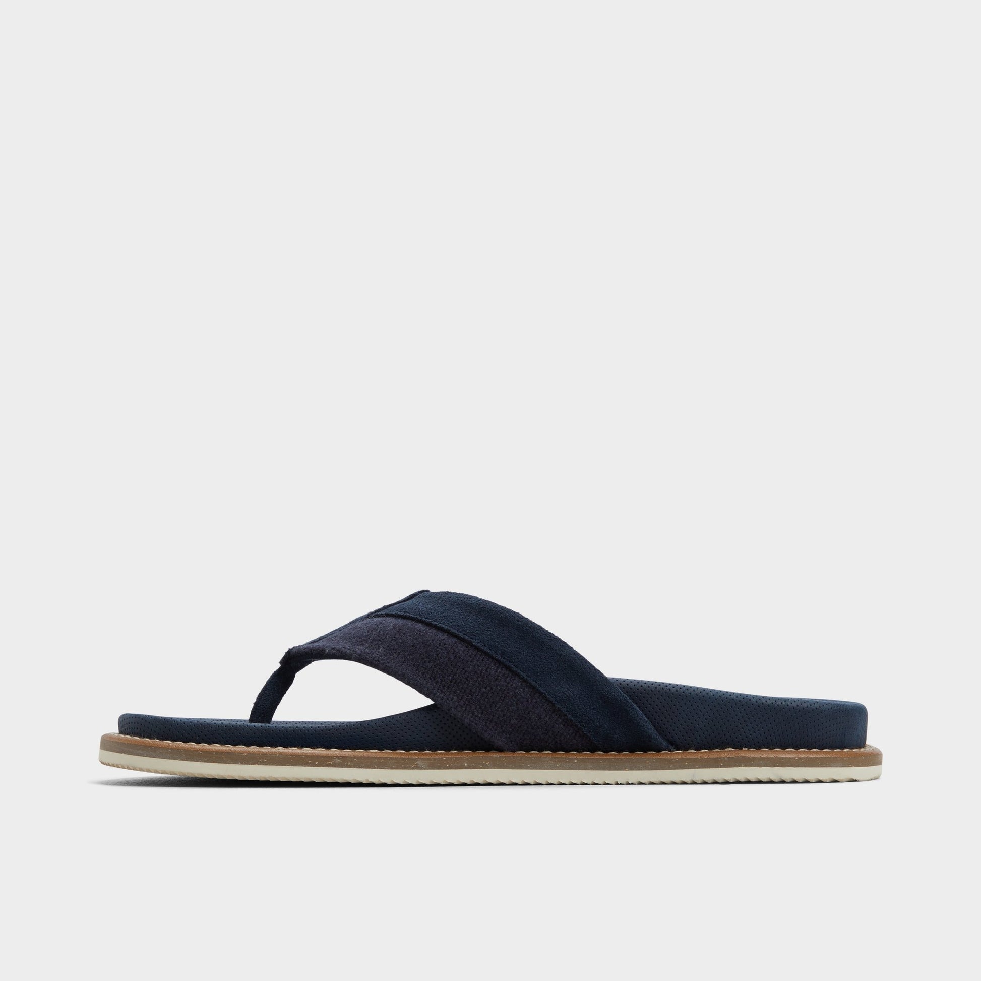 Side view of Navy Beachbreeze Slide sandal
