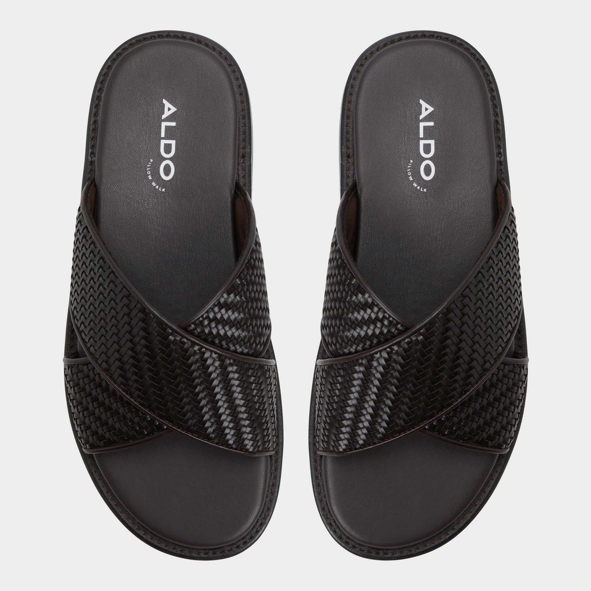 Top-down view of the Dark Brown Tarik Slide sandal