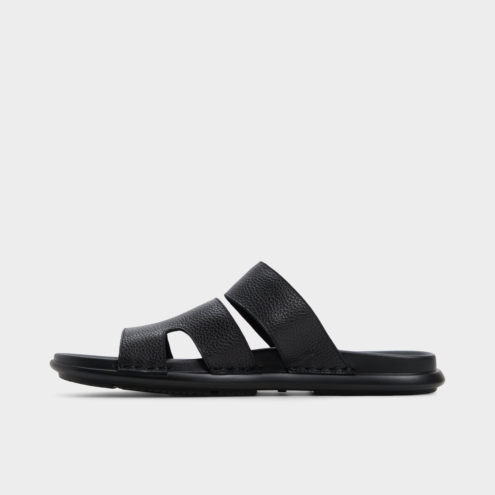 Side view of Black Windham Slide sandal