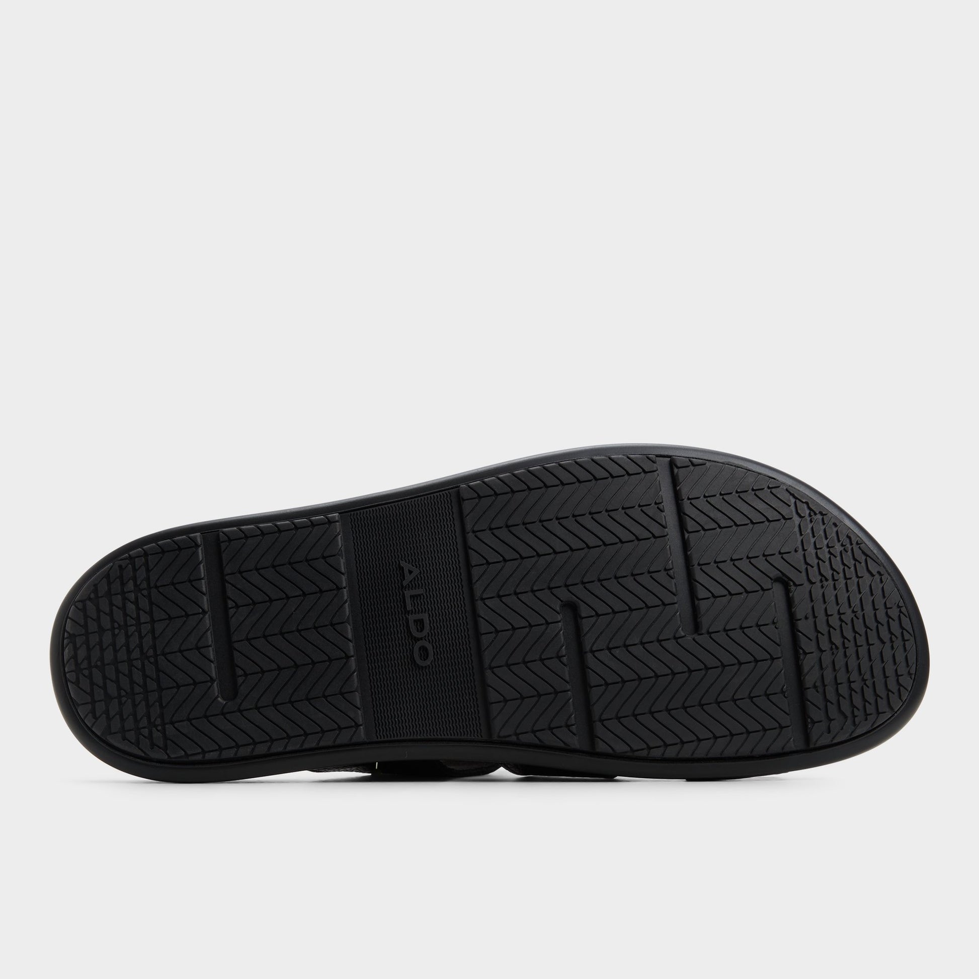 View of Black Windham Slide sandal's sole