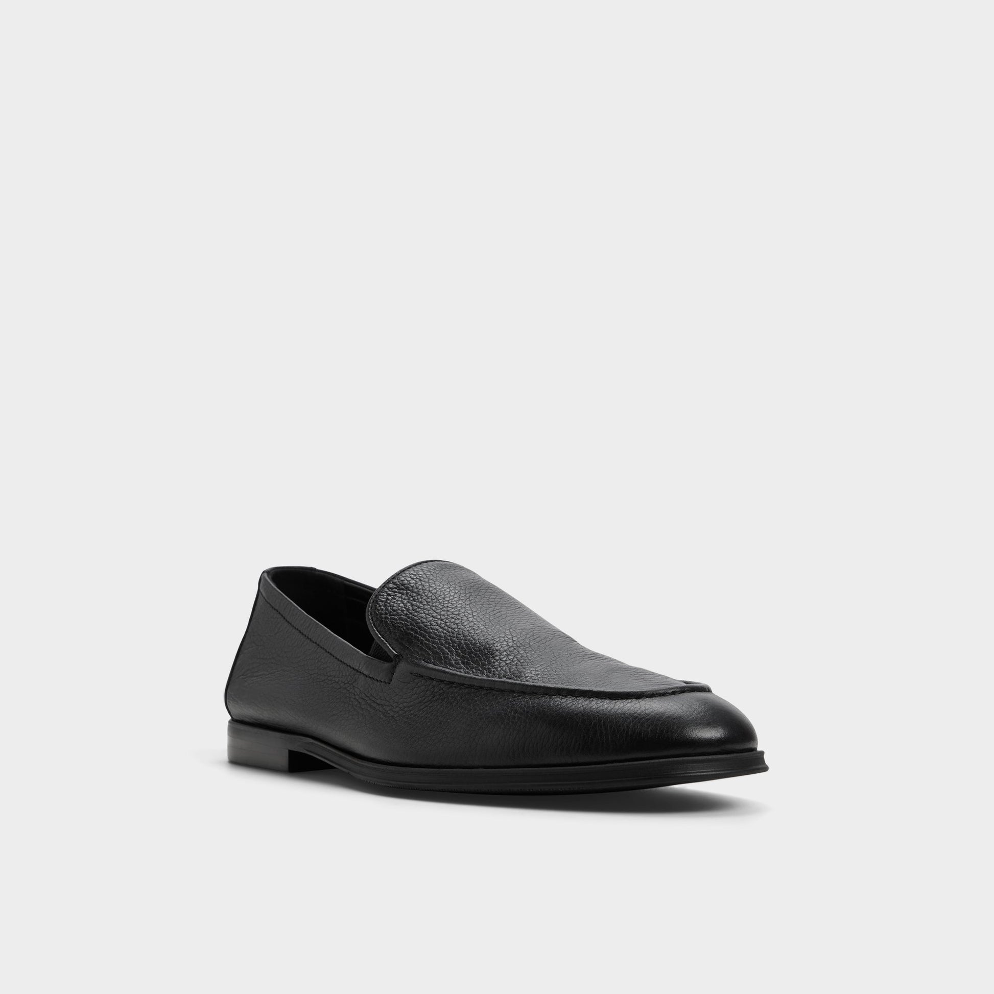 Three-quarter angle of Black Zaccary Loafer's front side