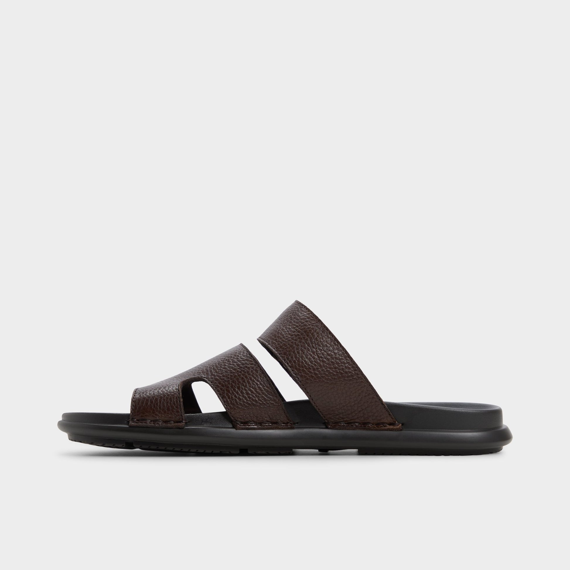 Side view of Dark Brown Windham Slide sandal