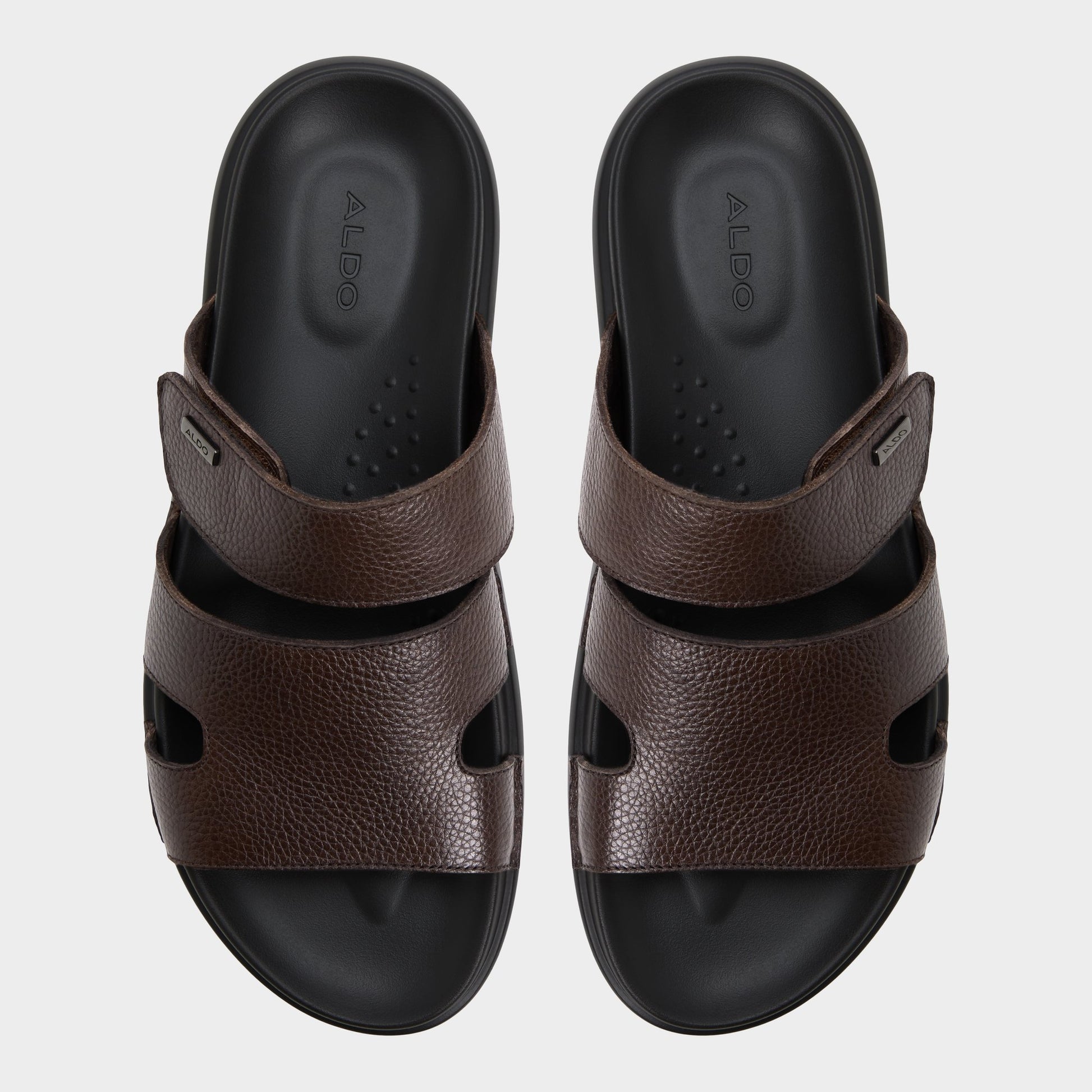 Top-down view of the Dark Brown Windham Slide sandal