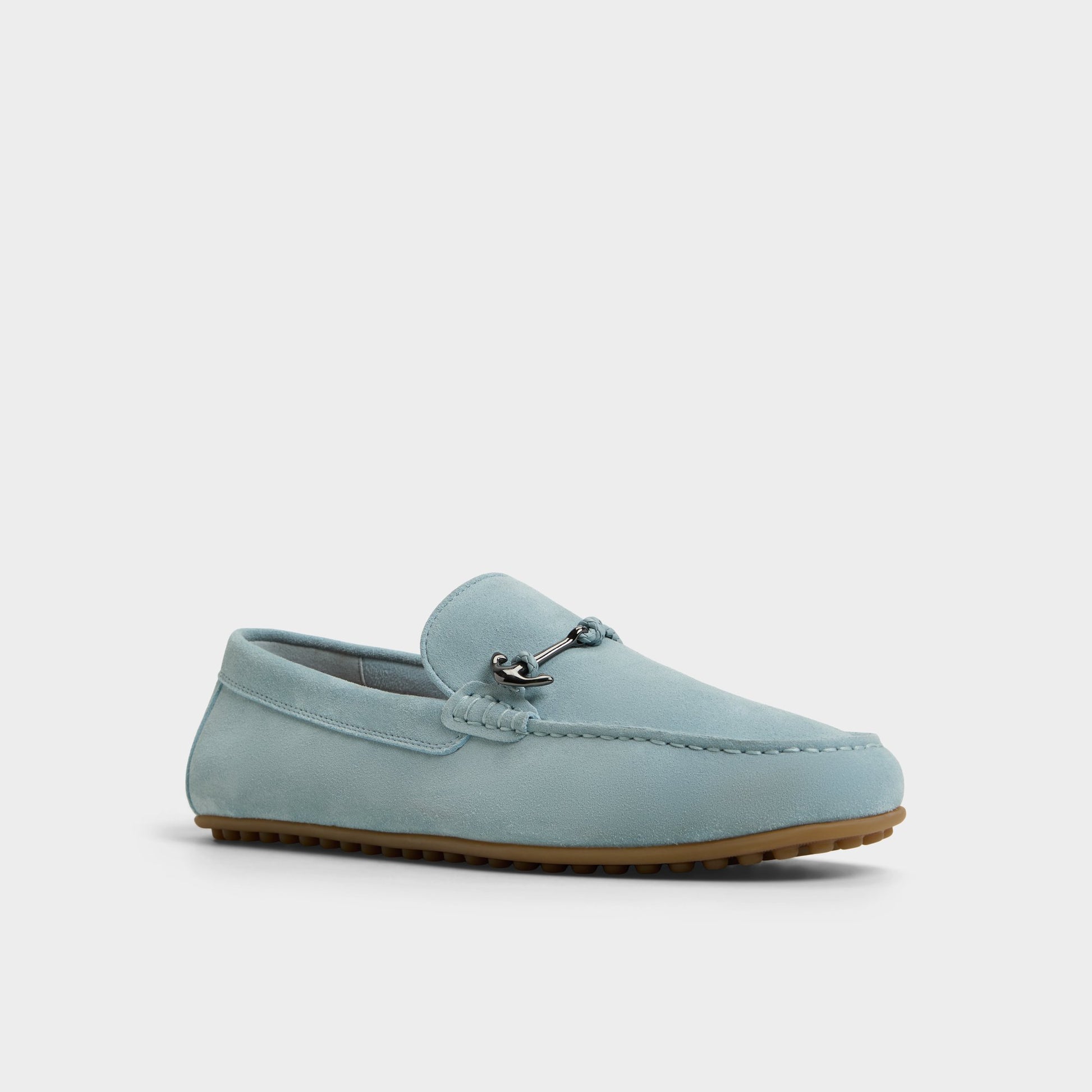 Three-quarter angle of Light Blue Wilbart Loafer's front side