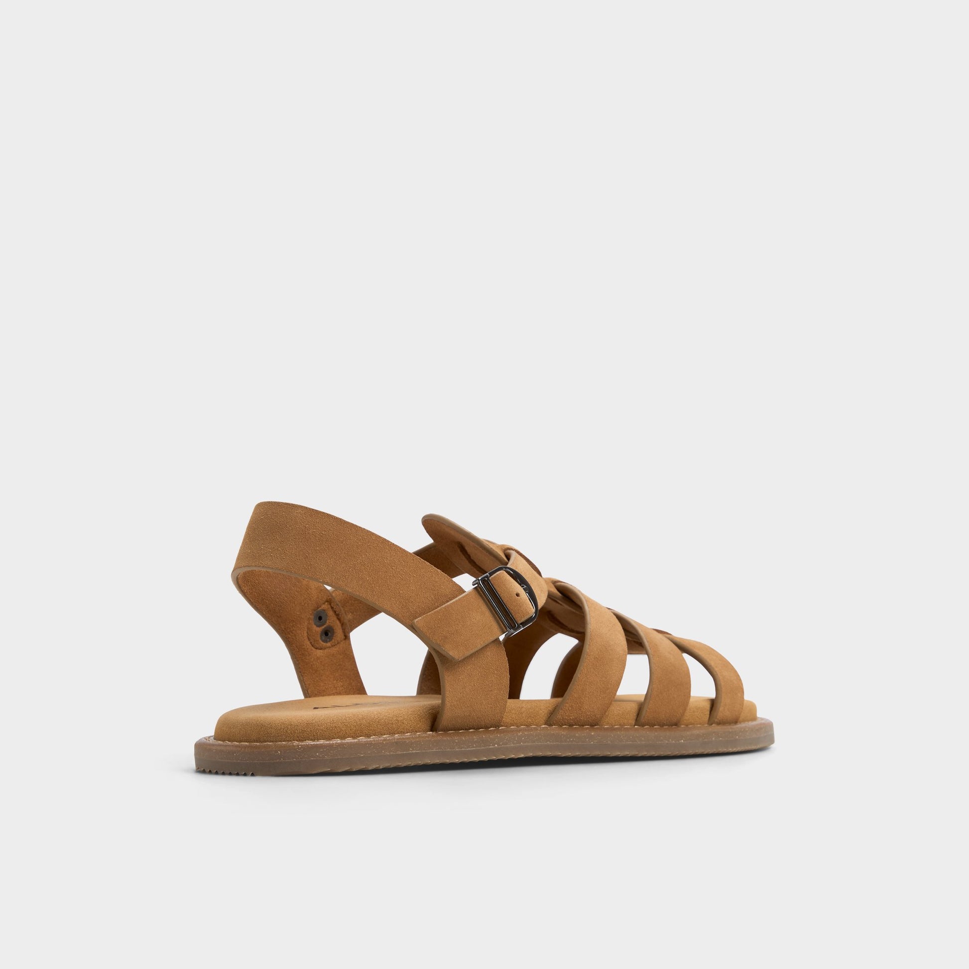 Three-quarter angle of Camel Warley Strappy flat sandal's back side