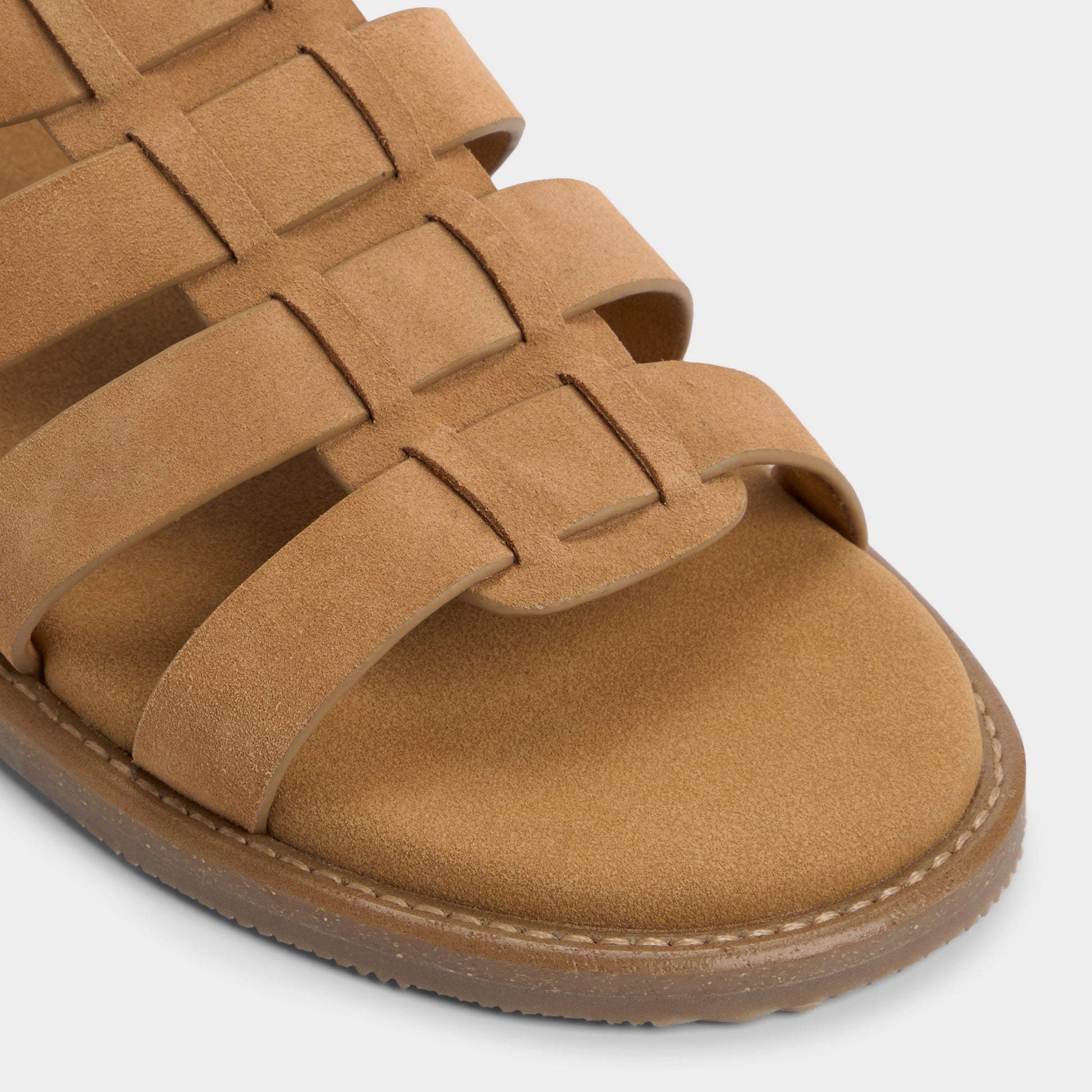 Close-up of the Camel Warley Strappy flat sandal