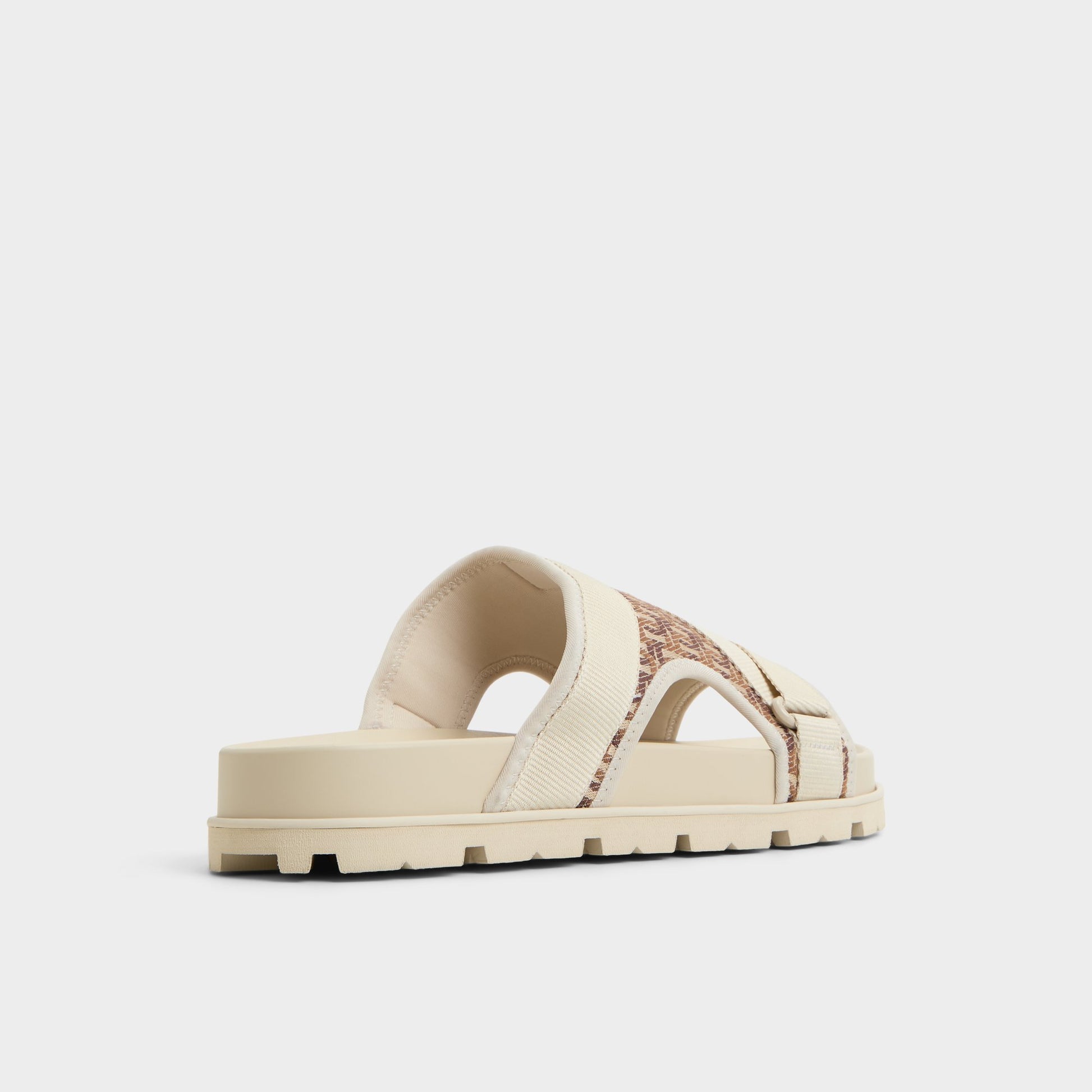 Three-quarter angle of Medium Beige Deniels Slide sandal's back side