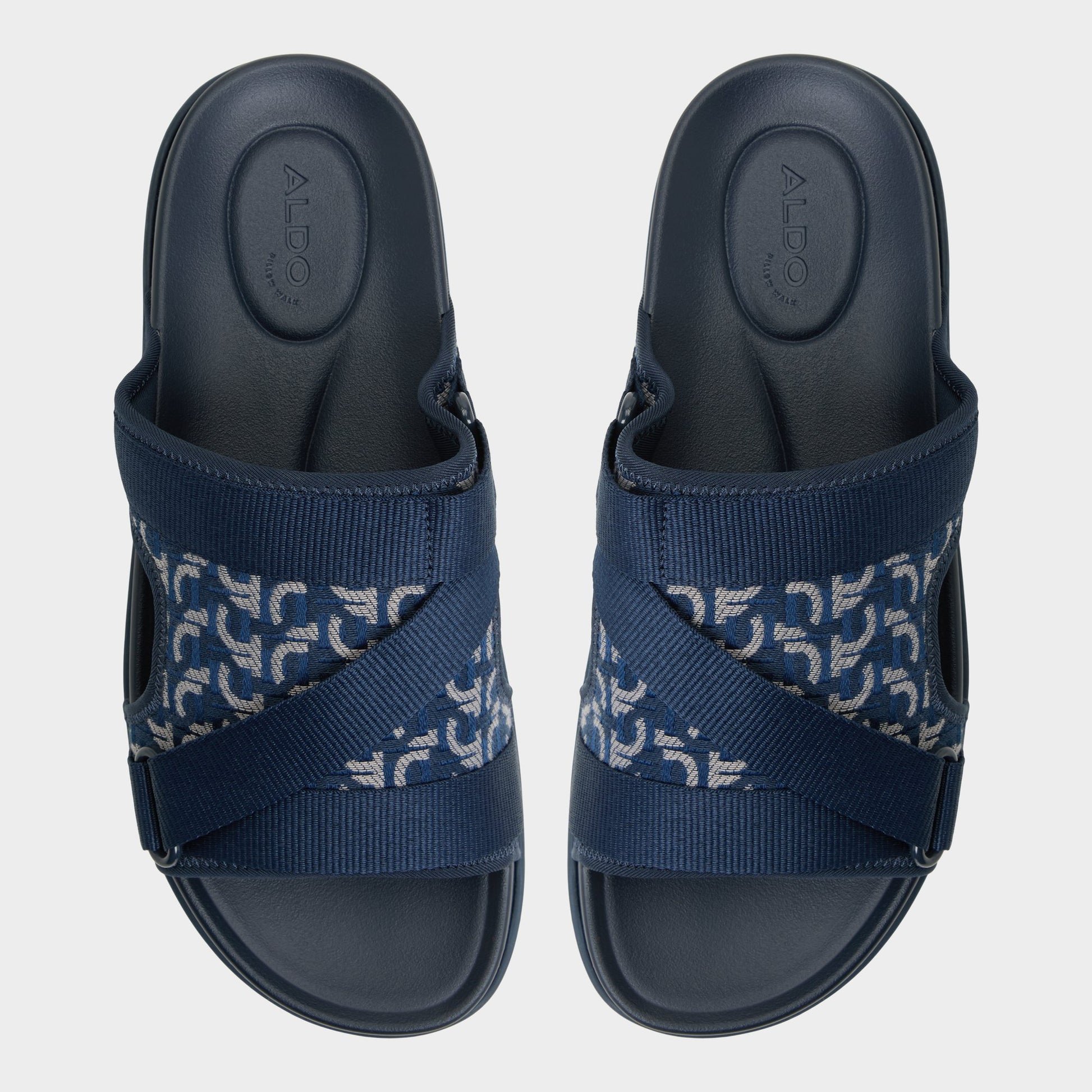 Top-down view of the Other Navy Deniels Slide sandal