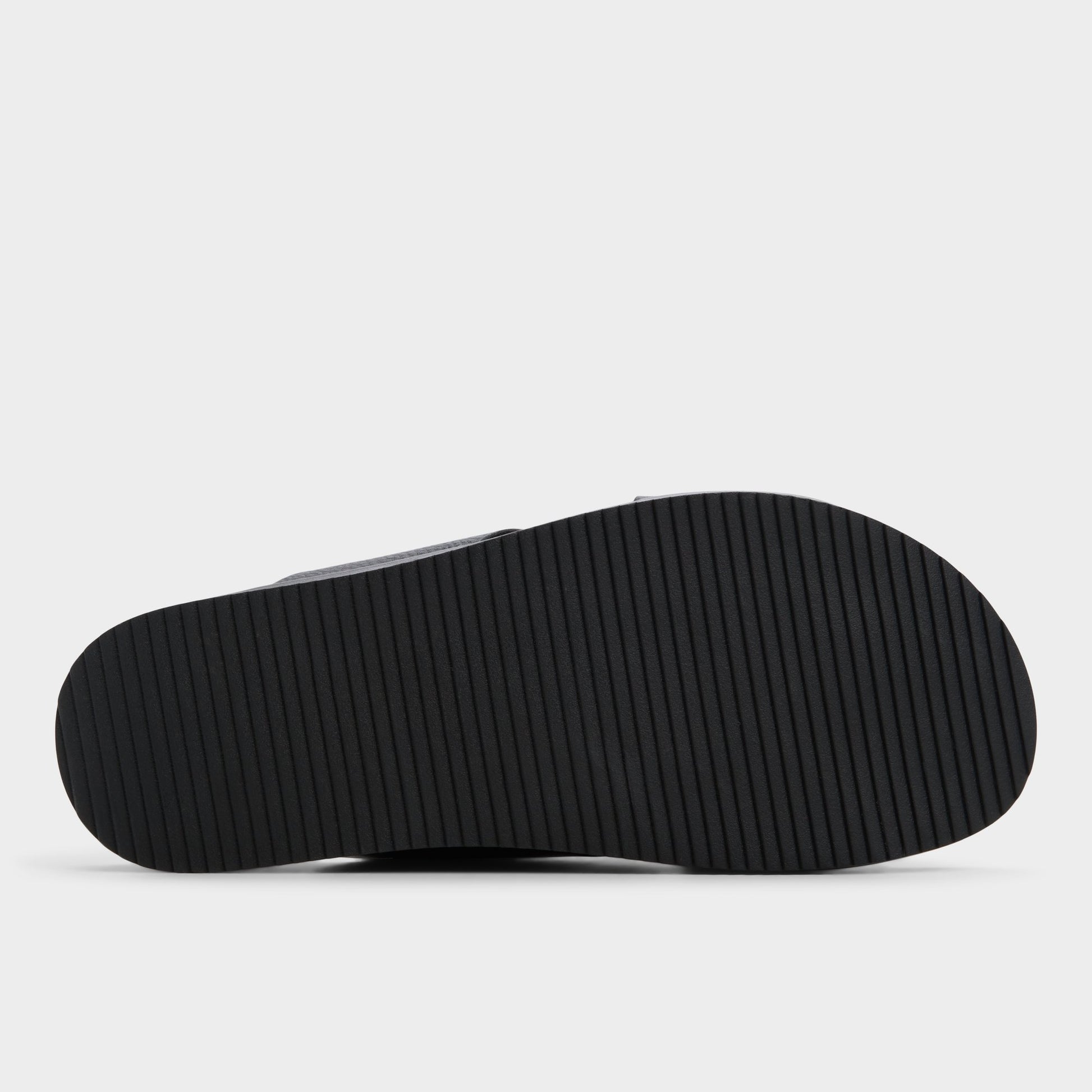 View of Black Darley Strappy flat sandal's sole