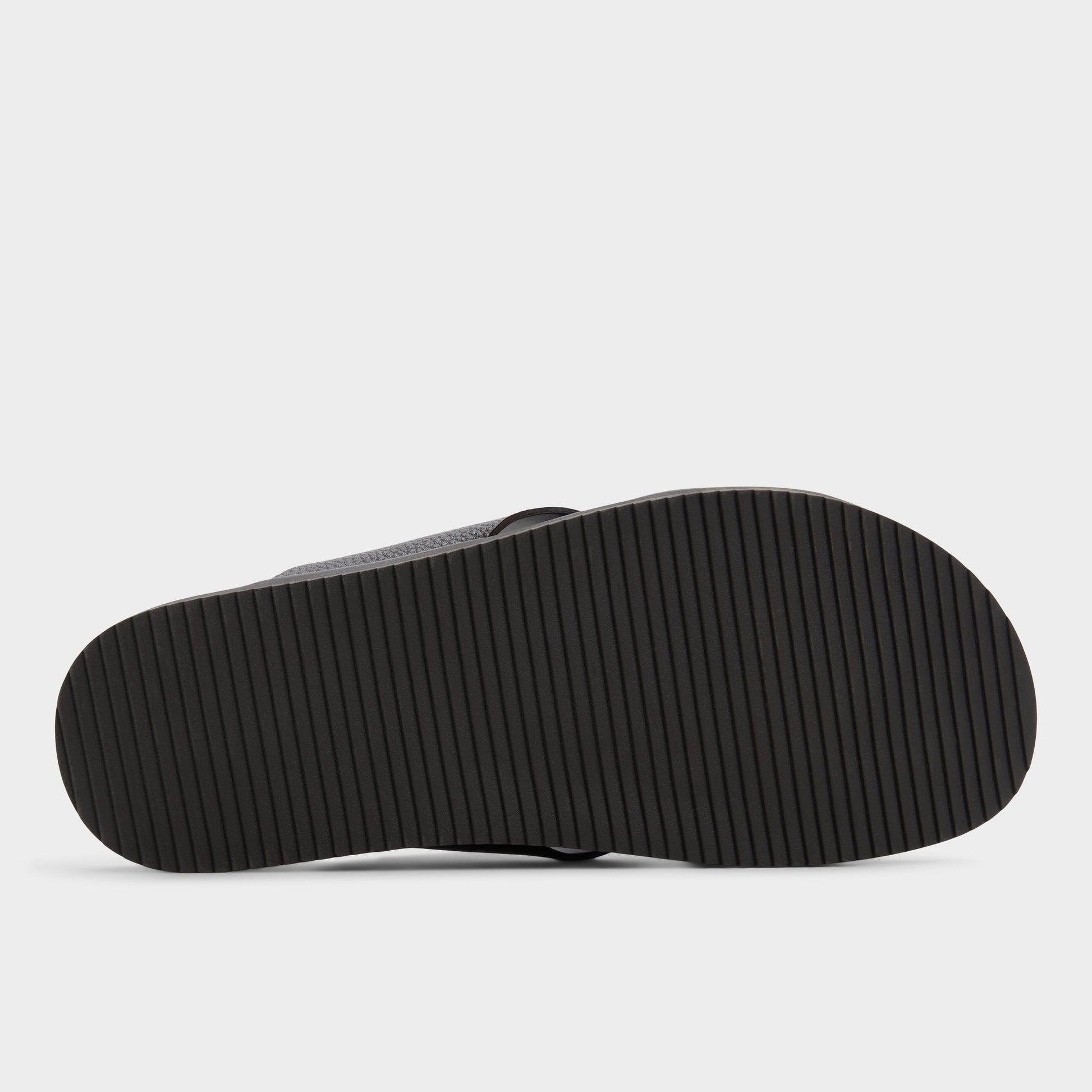 View of Dark Brown Darley Strappy flat sandal's sole