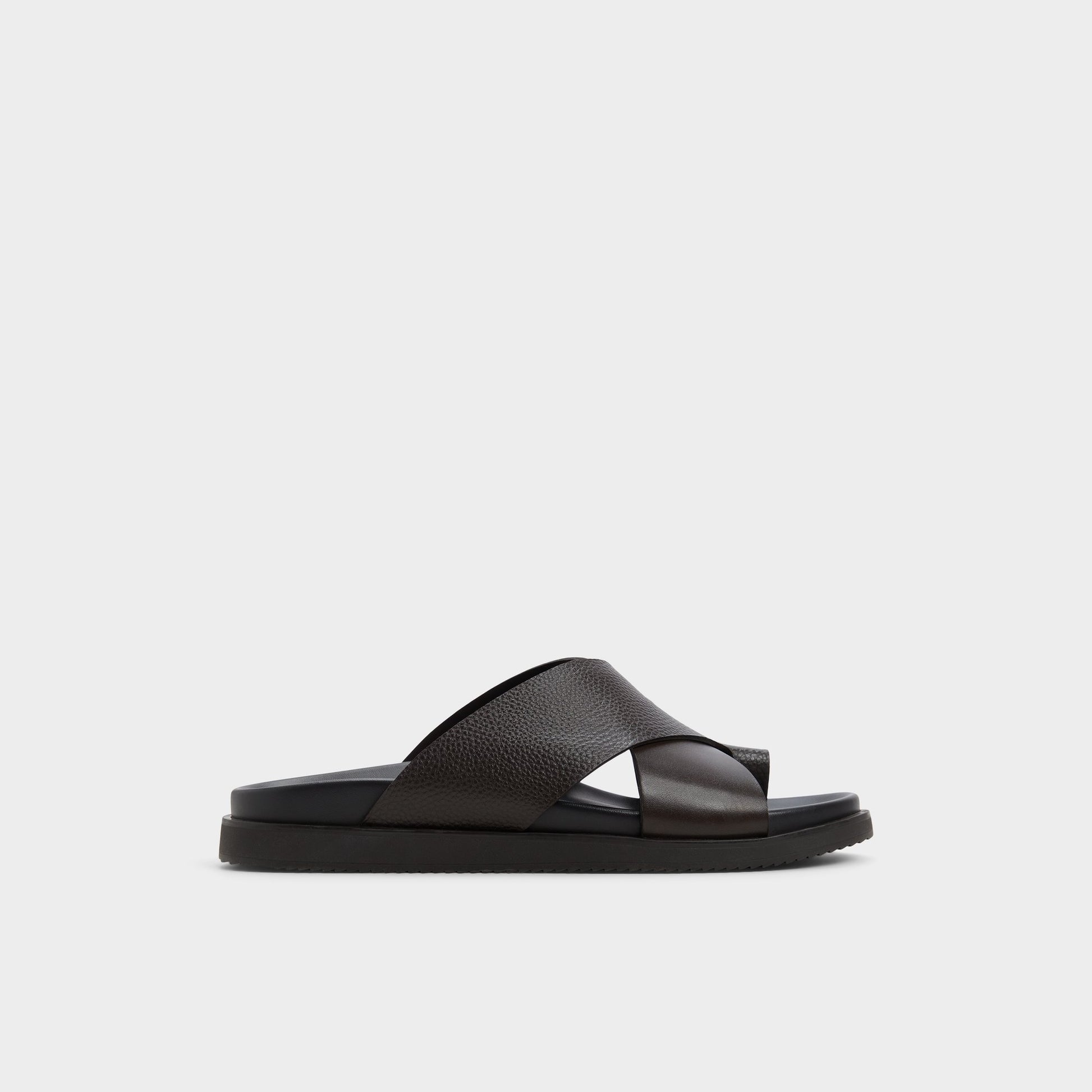 Main View of Dark Brown Darley Strappy flat sandal for Mens