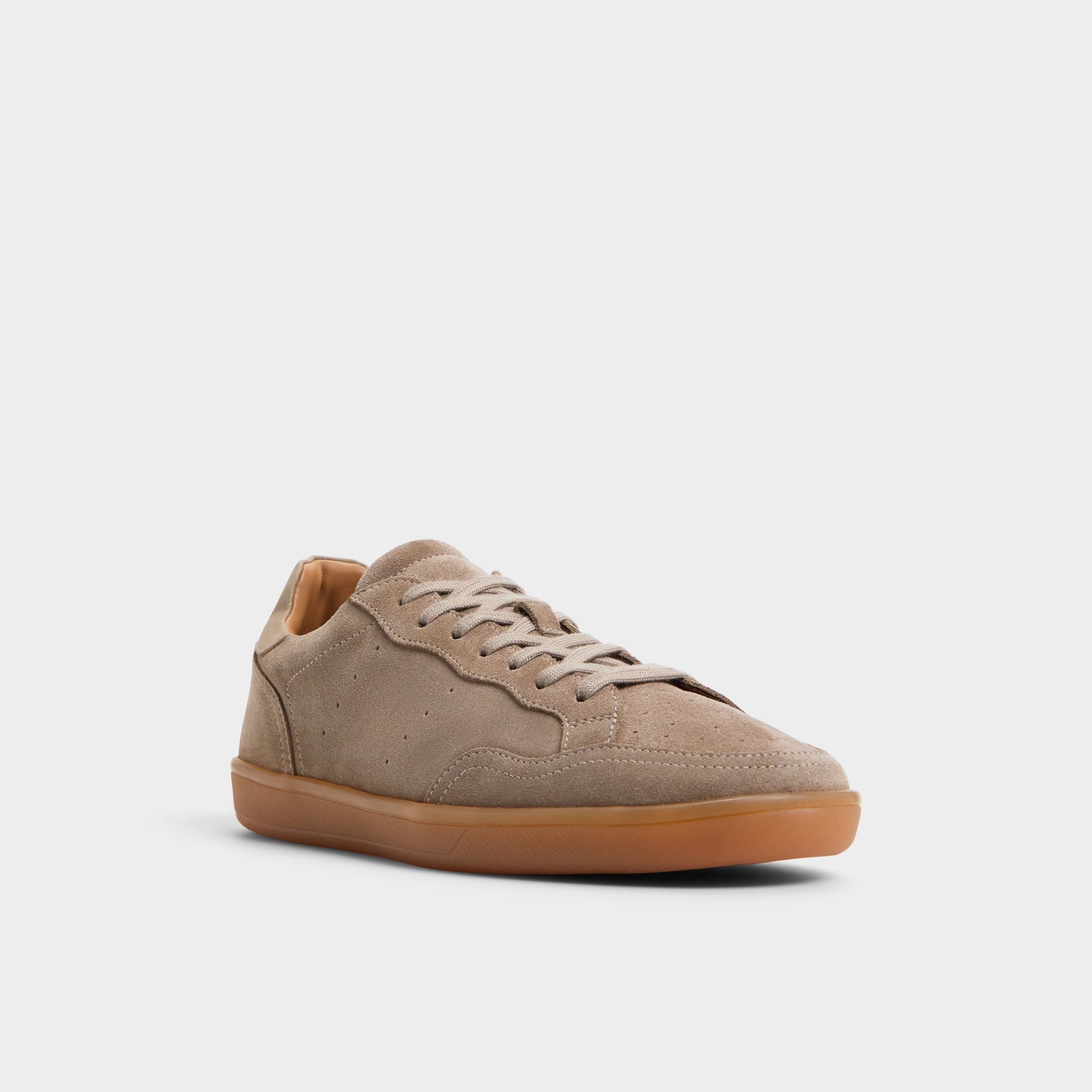 Three-quarter angle of Taupe Wildbrook Low top sneaker's front side