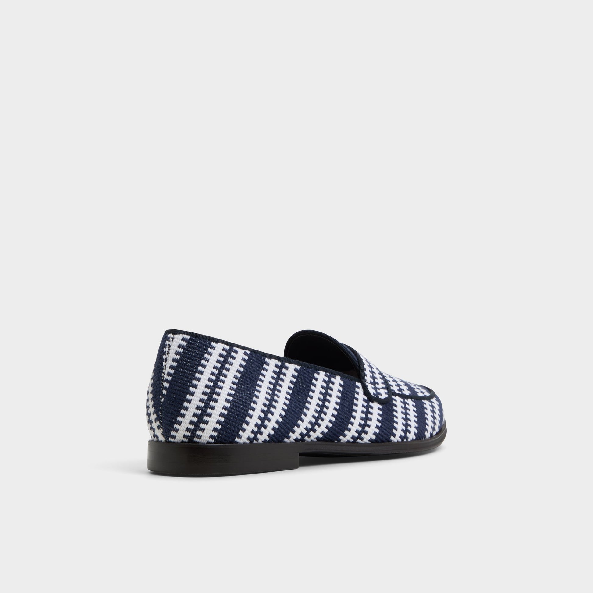 Three-quarter angle of Navy Waterfront Loafer's back side