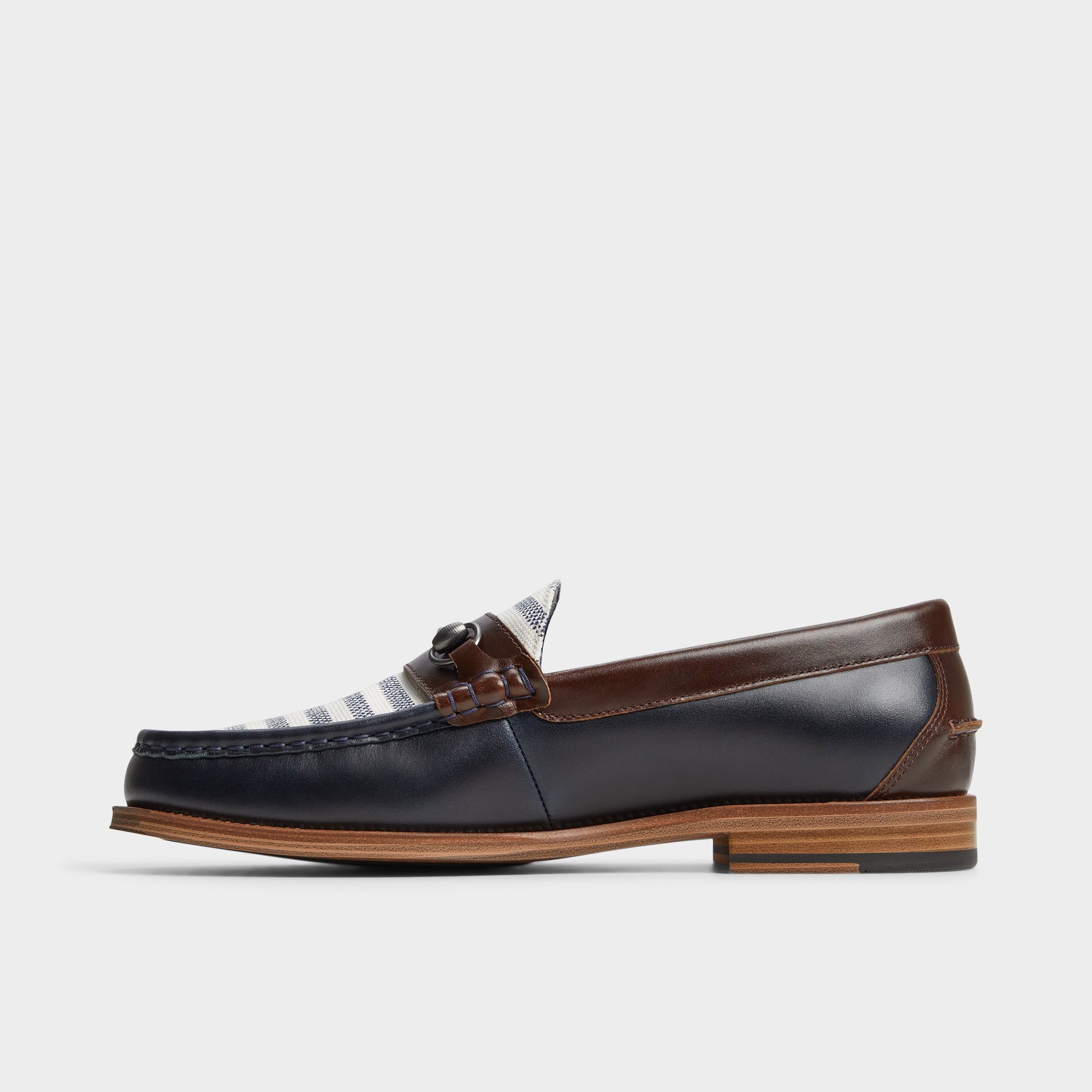 Side view of Navy Wildwood Loafer