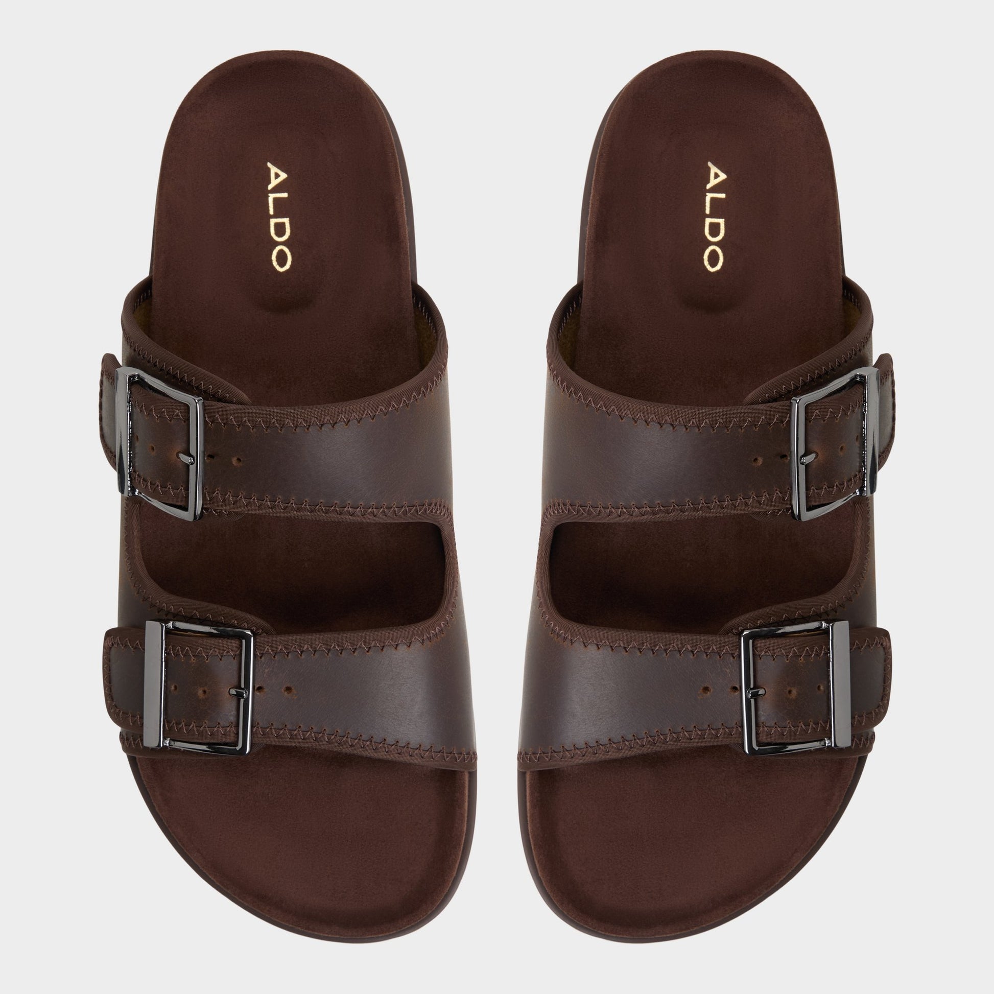 Top-down view of the Dark Brown Sunnyside Slide sandal