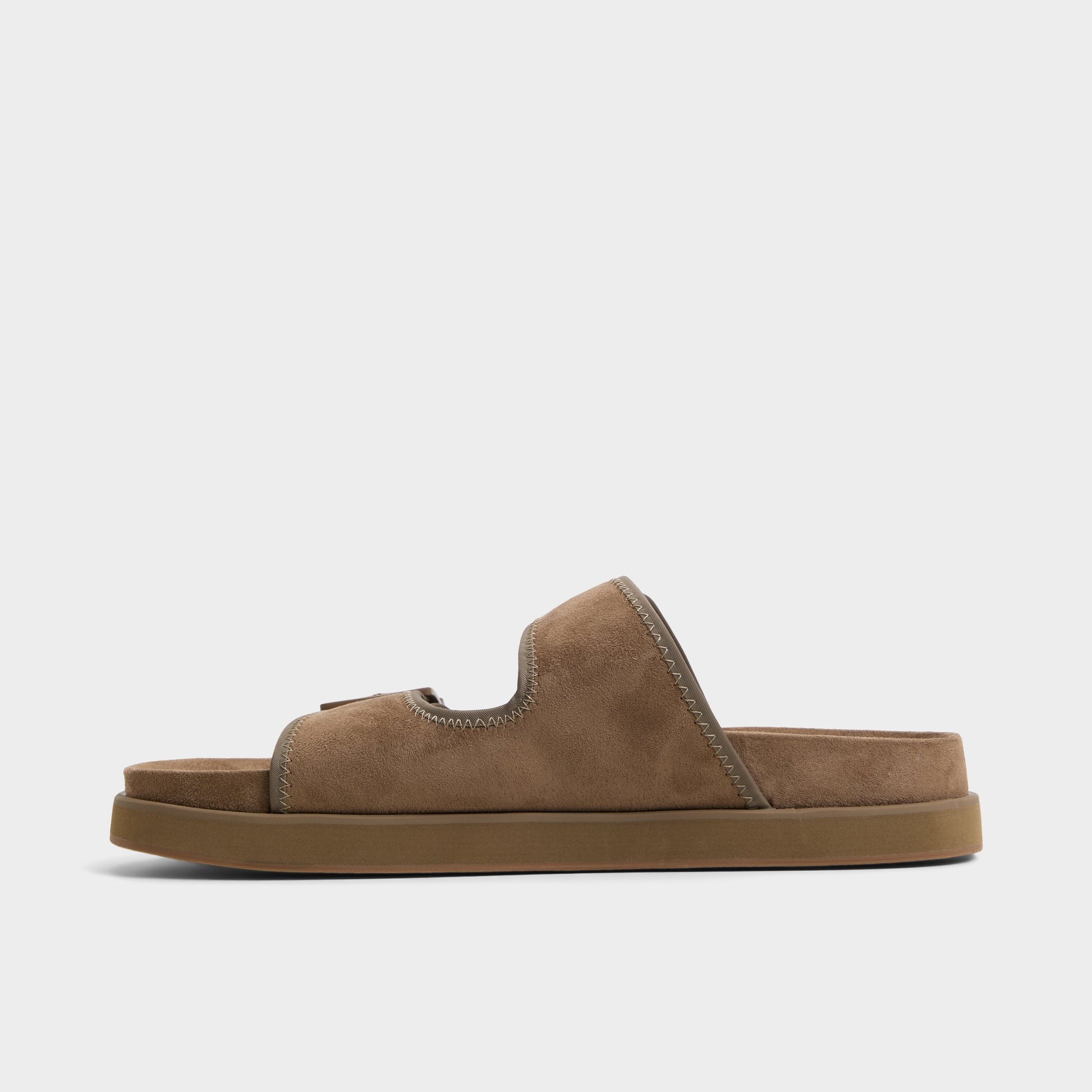 Side view of Light Brown Sunnyside Slide sandal