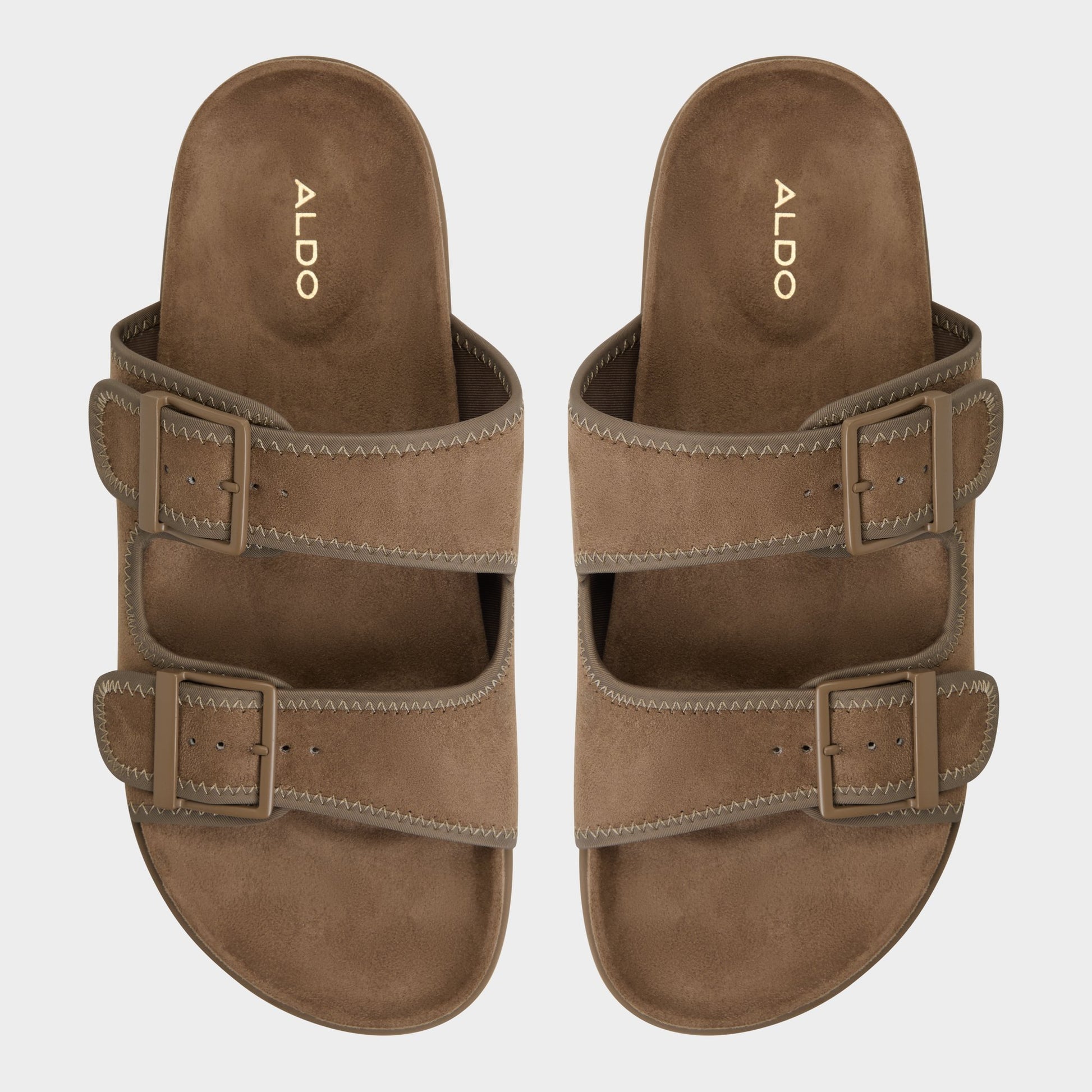 Top-down view of the Light Brown Sunnyside Slide sandal