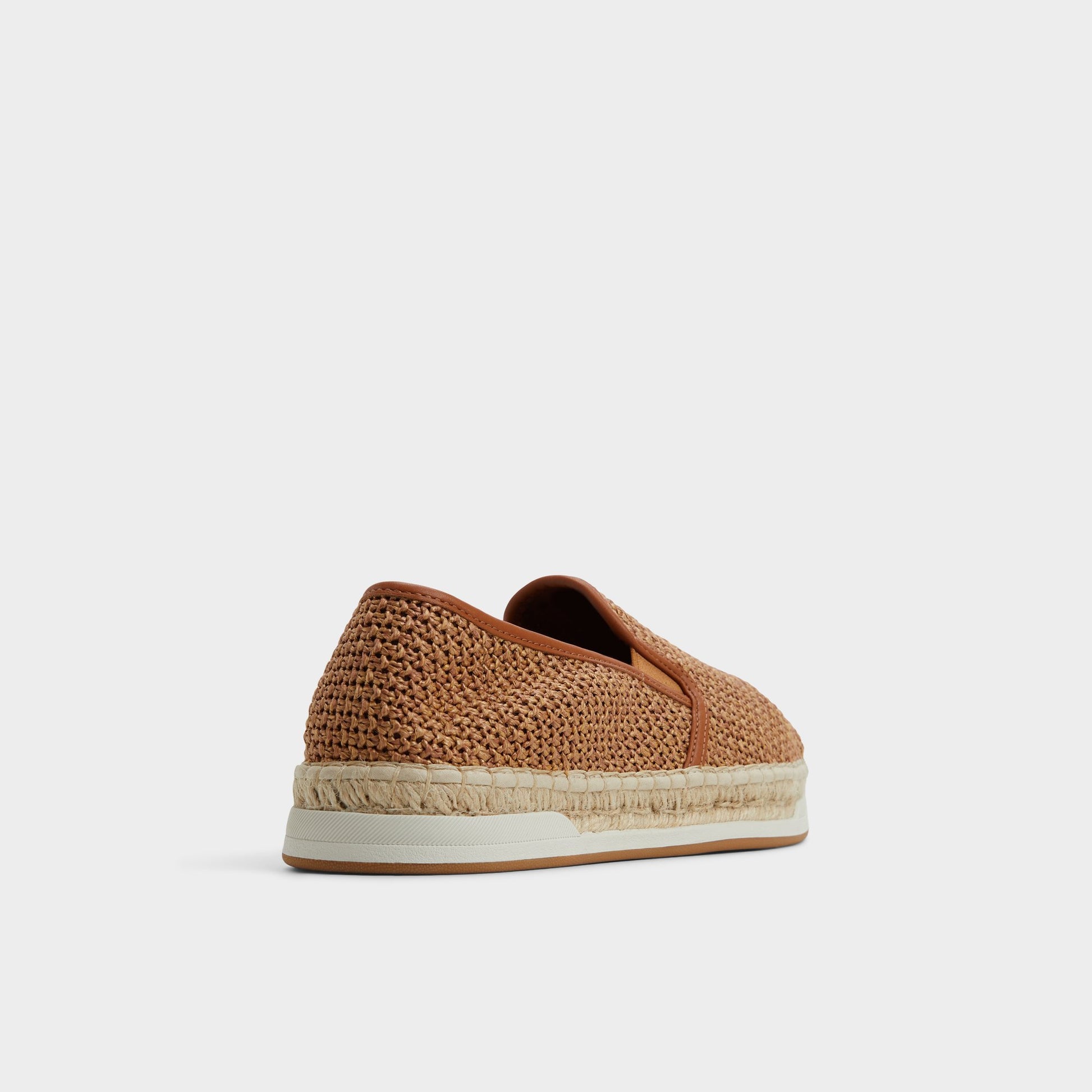 Three-quarter angle of Cognac Johnney Espadrille's back side
