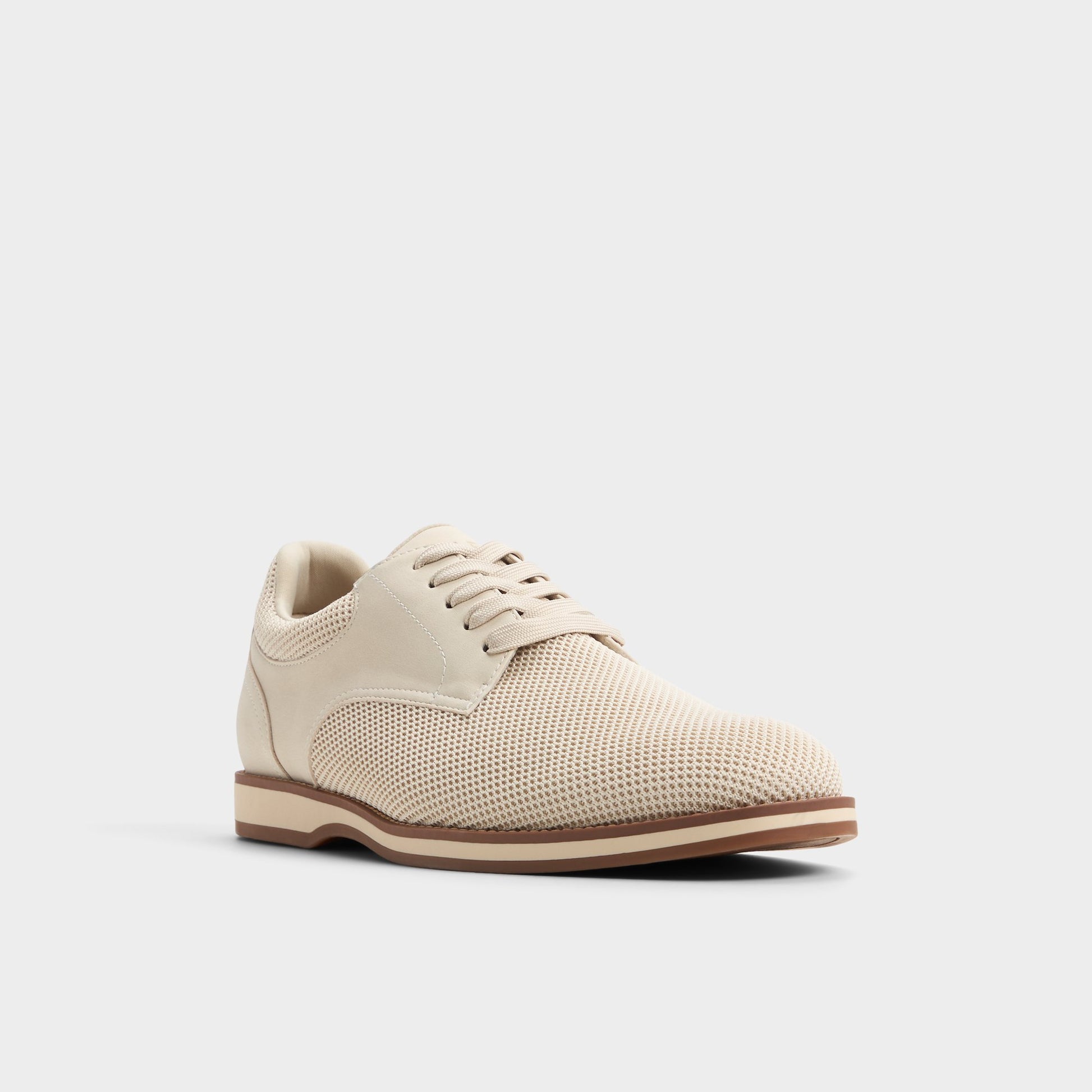 Three-quarter angle of Beige Corby Oxford shoe's front side