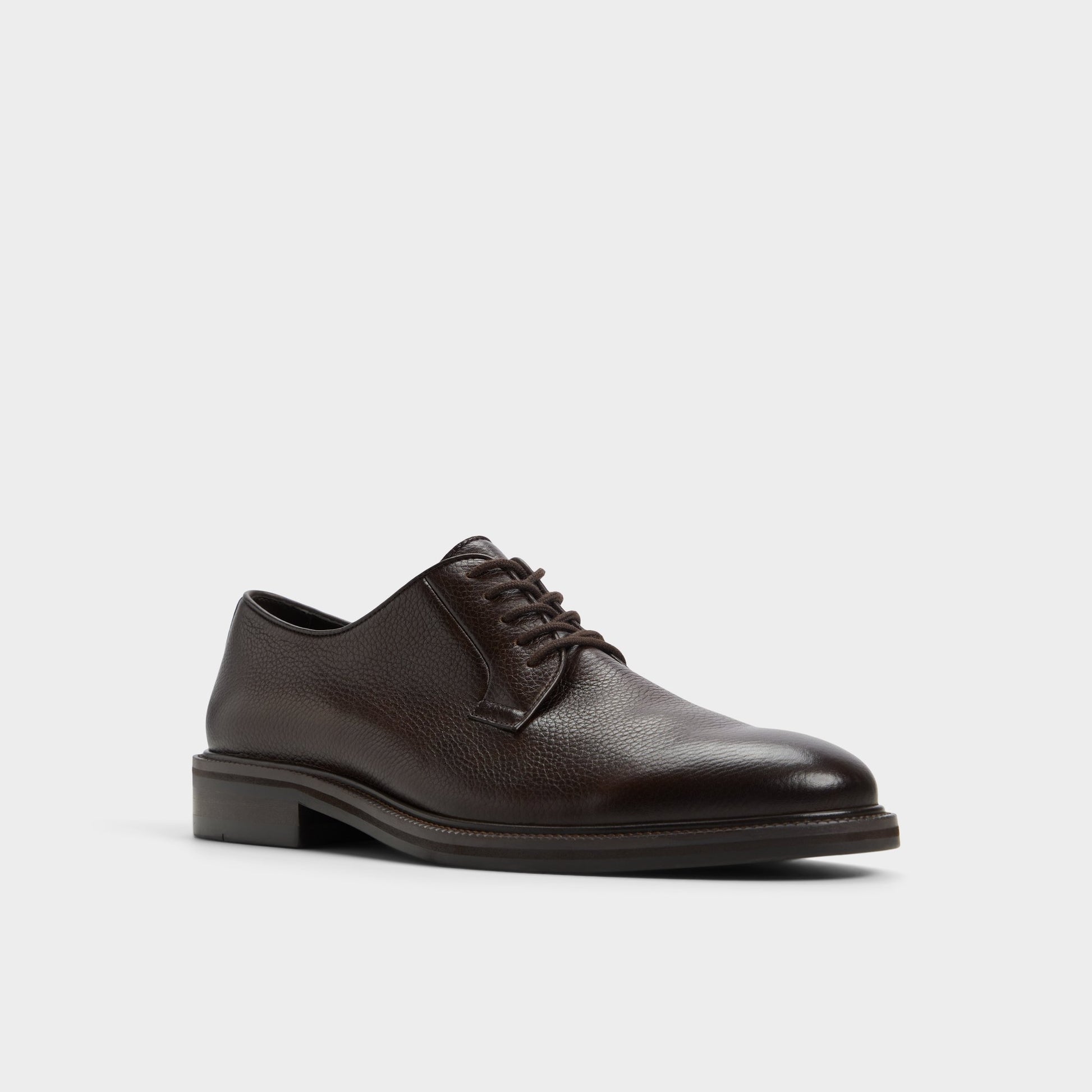 Three-quarter angle of Dark Brown Croy Oxford shoe's front side
