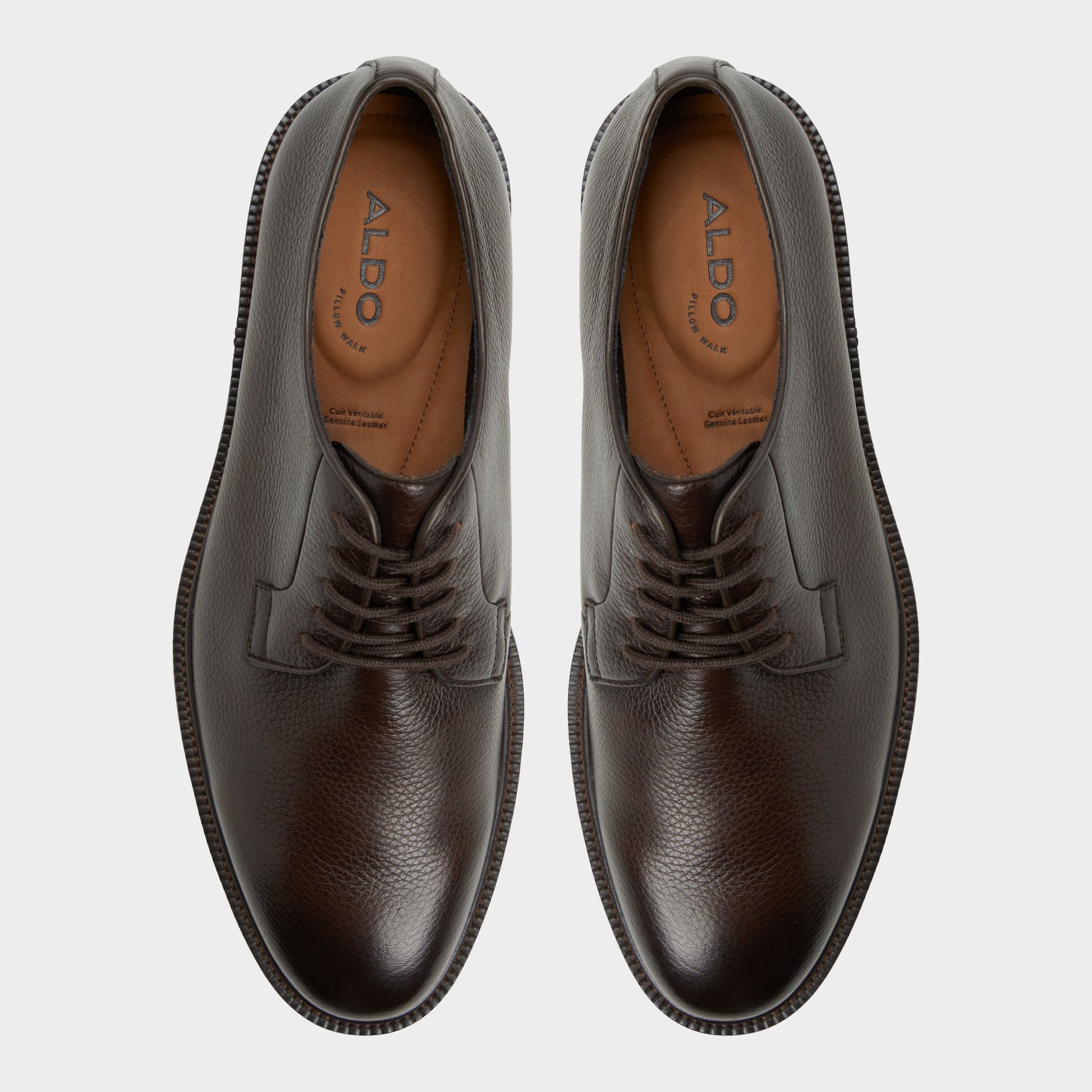 Top-down view of the Dark Brown Croy Oxford shoe