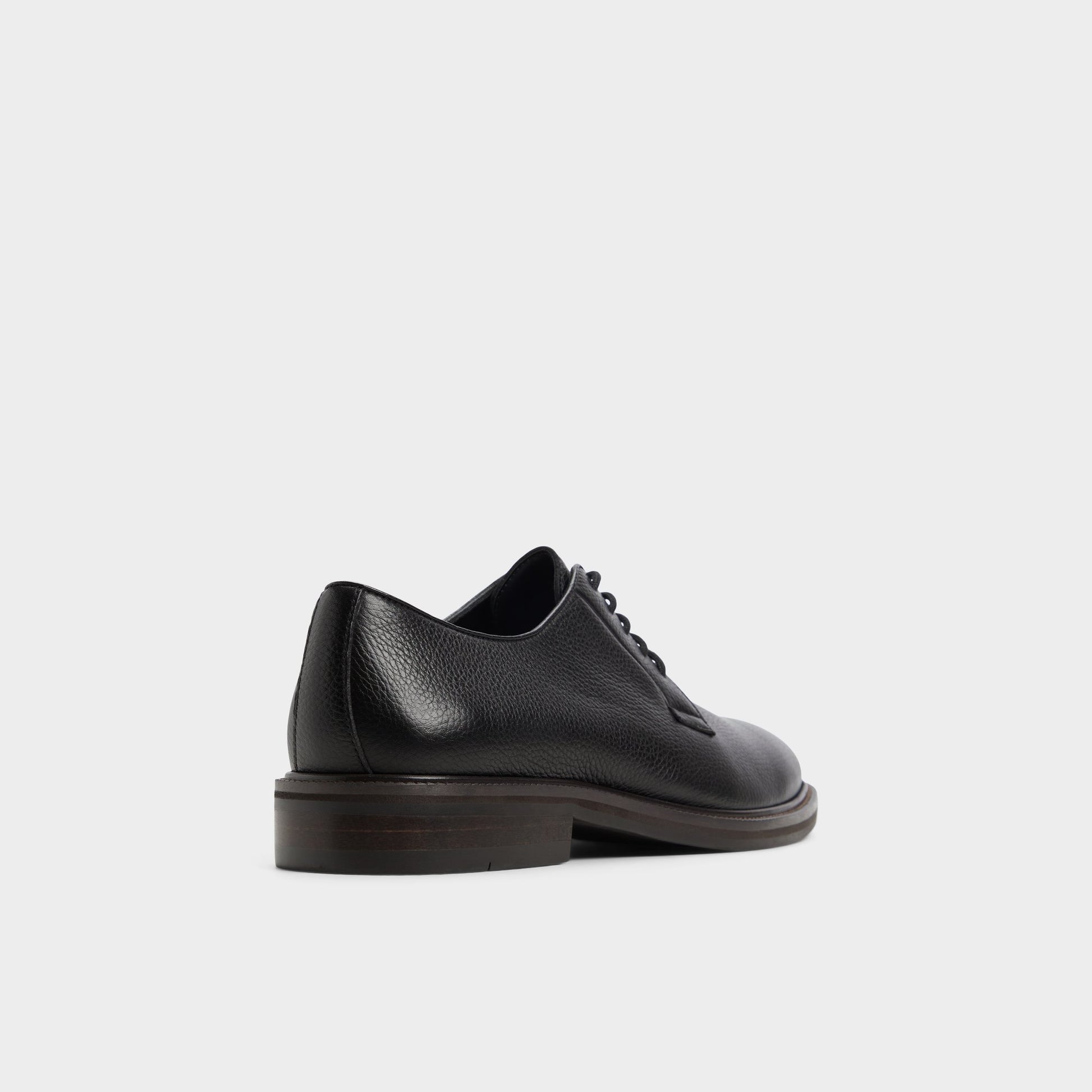 Three-quarter angle of Black Croy Oxford shoe's back side