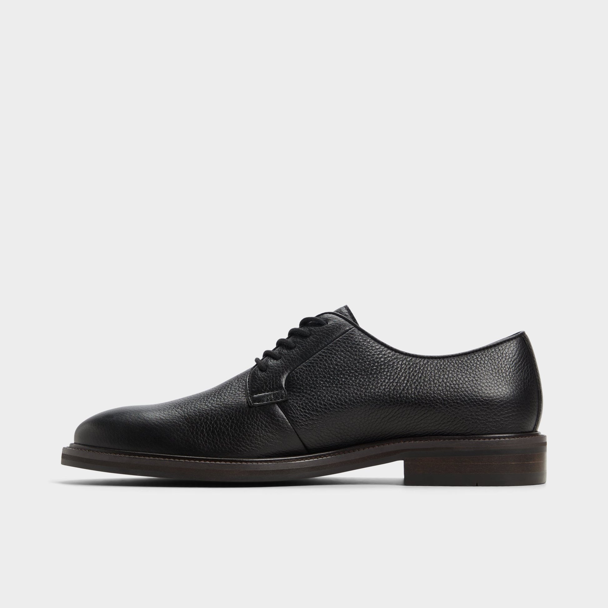 Side view of Black Croy Oxford shoe