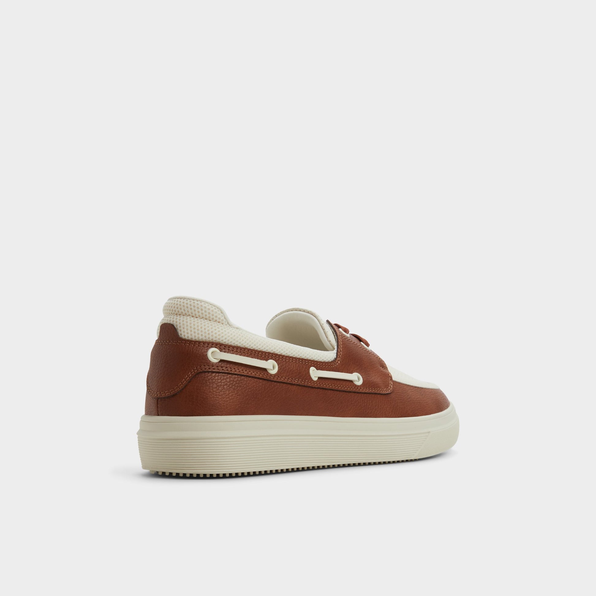 Three-quarter angle of Cognac Wildwave Boat shoe's back side