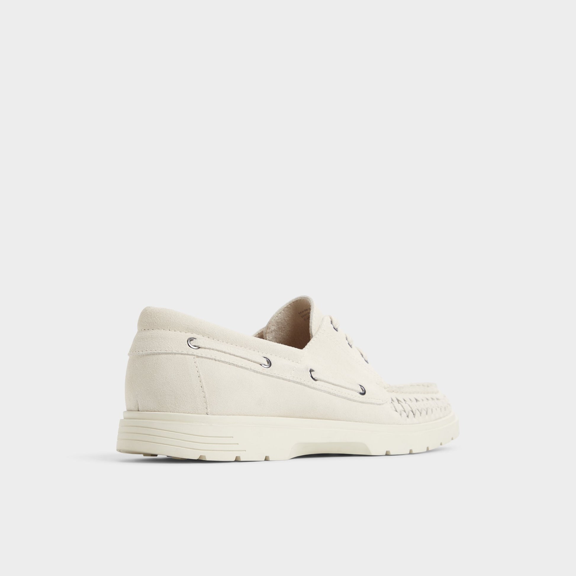 Three-quarter angle of Ivory Mikal Boat shoe's back side