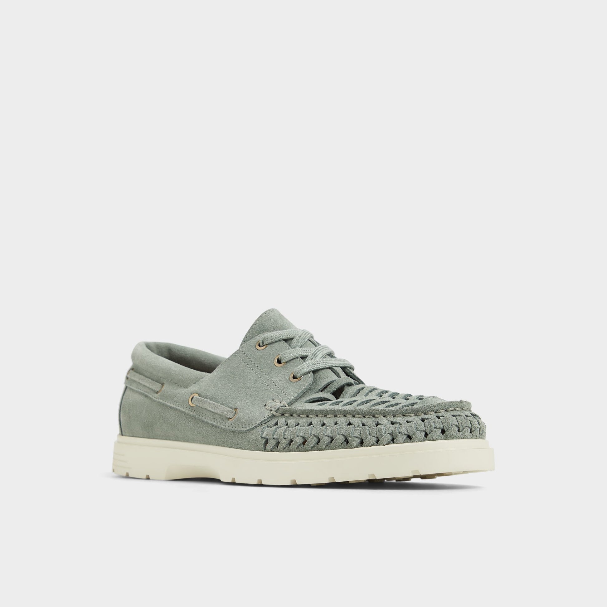Three-quarter angle of Sage Mikal Boat shoe's front side
