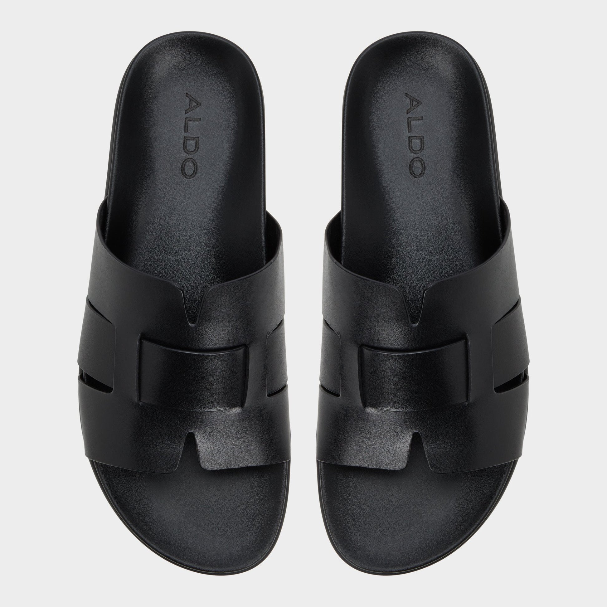 Top-down view of the Black Padien Slide sandal