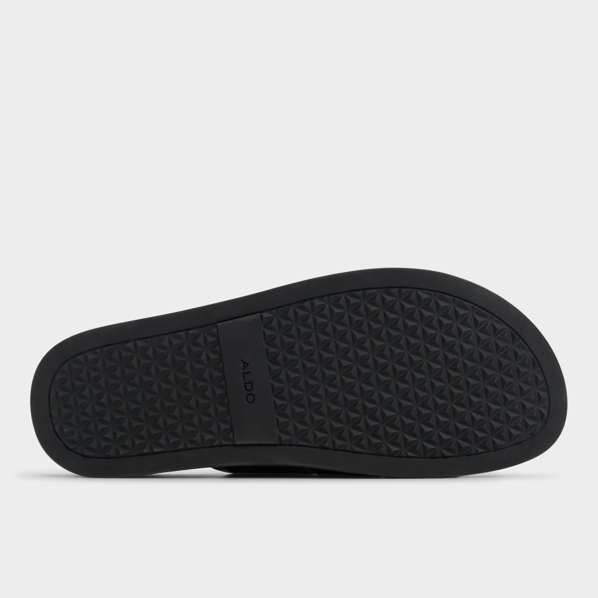 View of Black Padien Slide sandal's sole