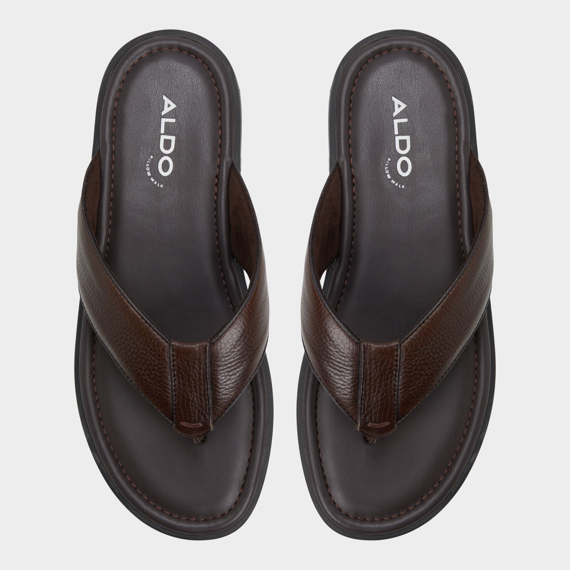 Top-down view of the Dark Brown Tazzo Flip flop