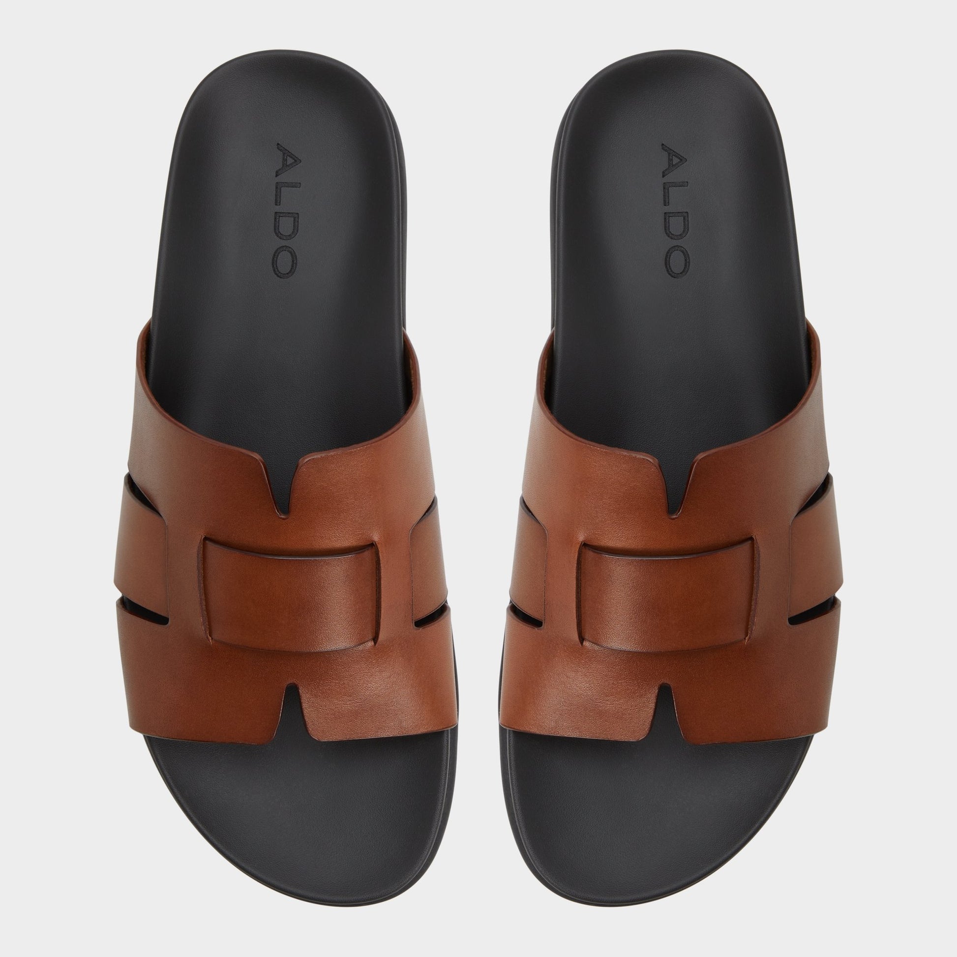 Top-down view of the Cognac Padien Slide sandal