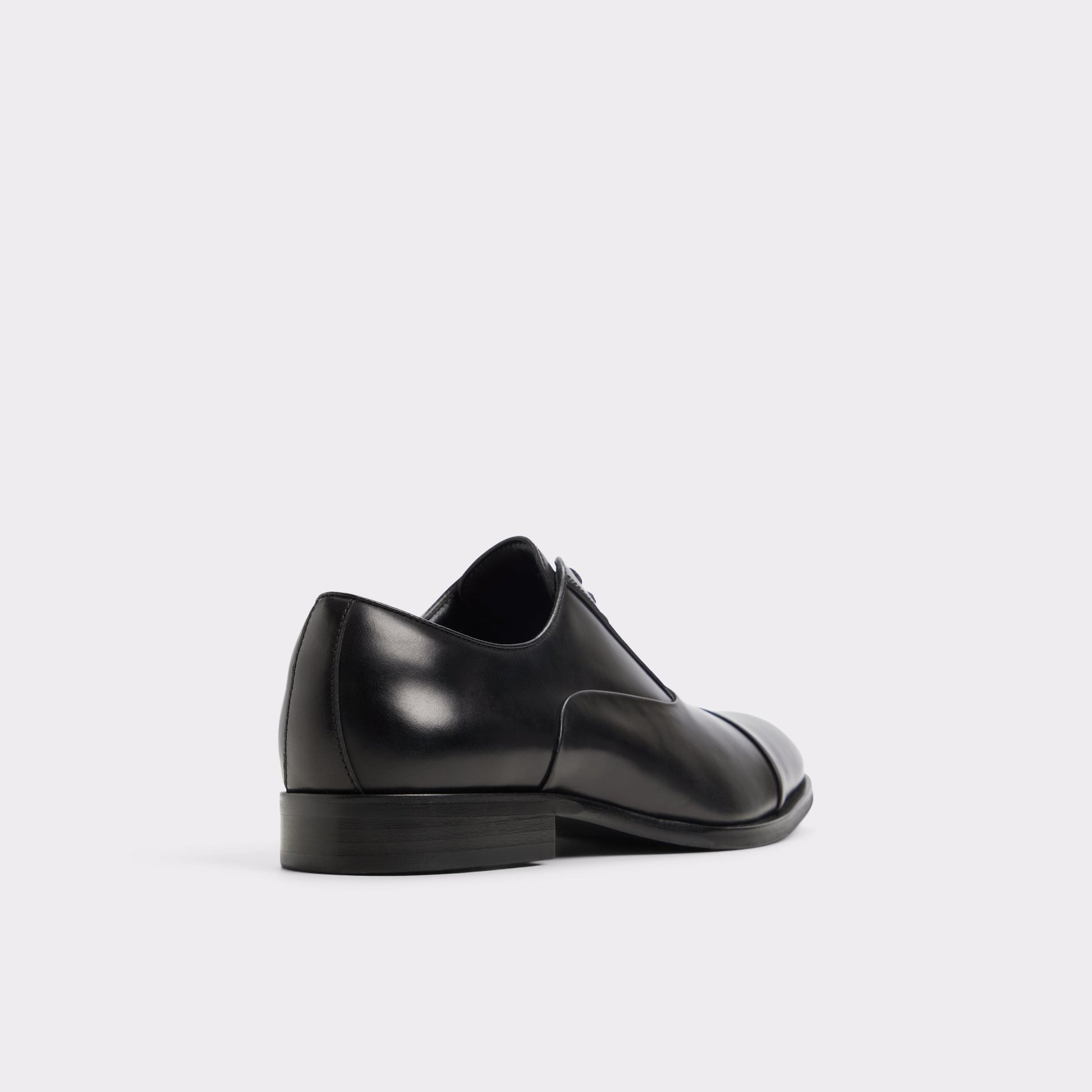 Three-quarter angle of Black Lazio Oxford shoe's back side